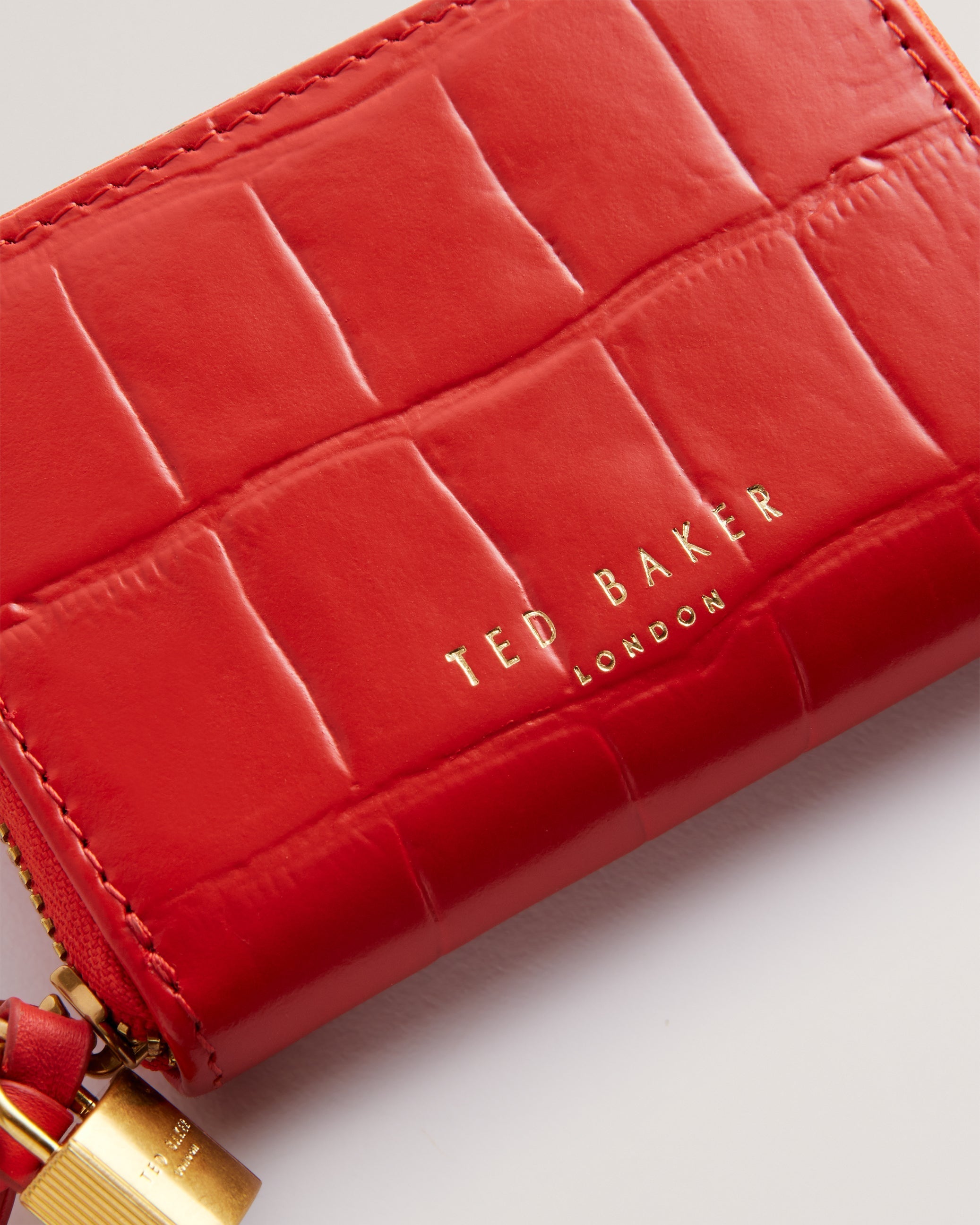 Wesmin Padlock Detail Small Leather P Red