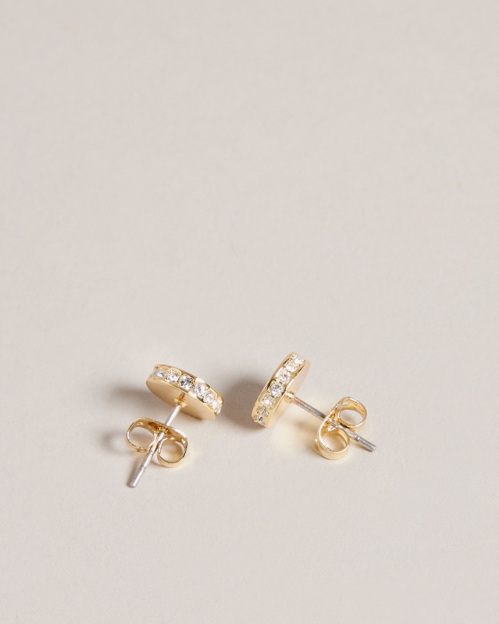 Seesay Tbj3314 Sparkle Dot Logo Stud Earring Gold-Col