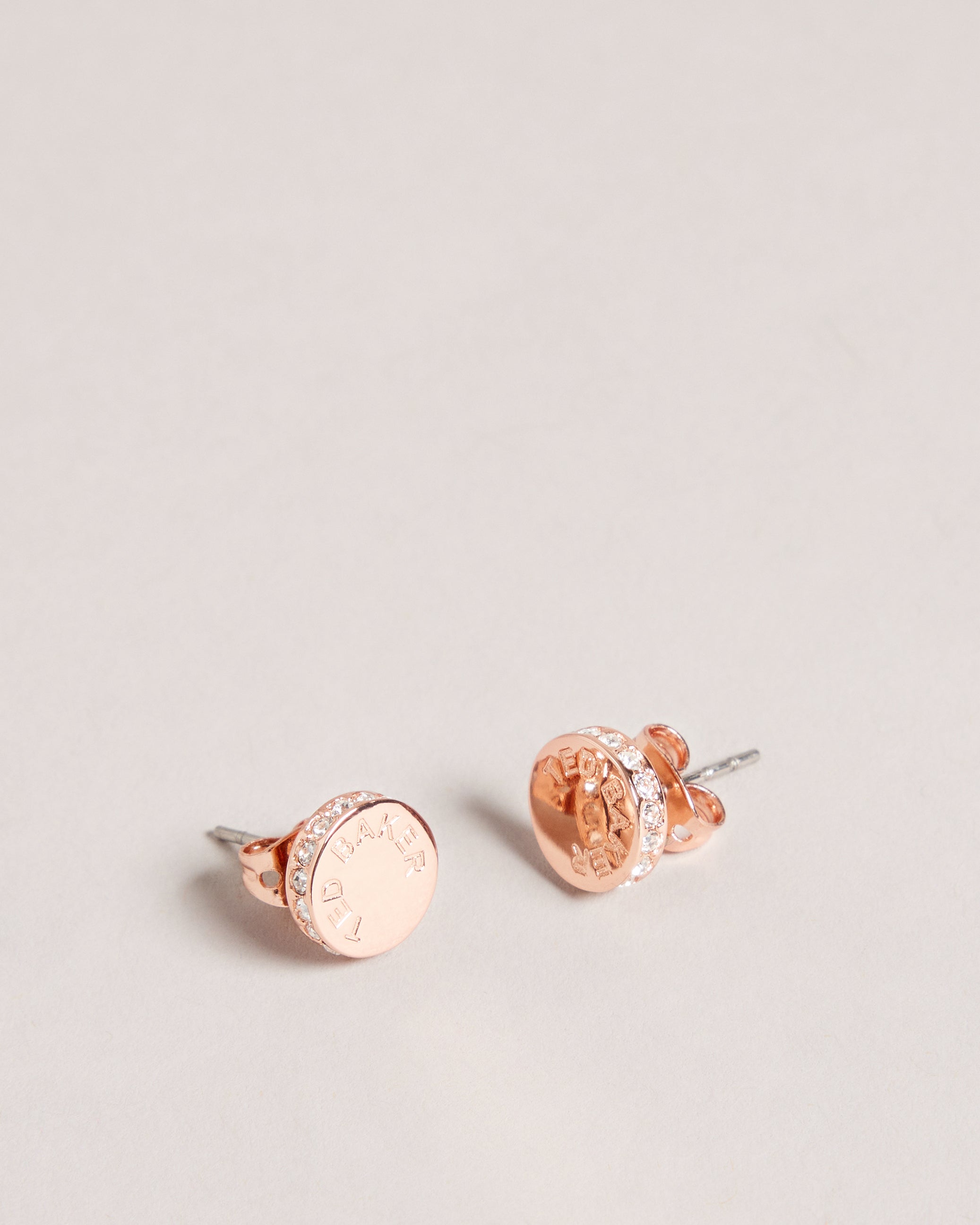 Seesay Tbj3314 Sparkle Dot Logo Stud Earring Rosegd-Col