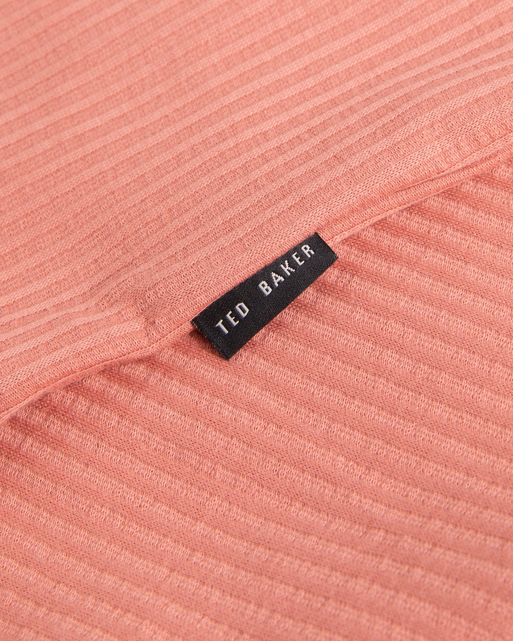 Rakes Textured Regular Fit T-Shirt Mid-Pink