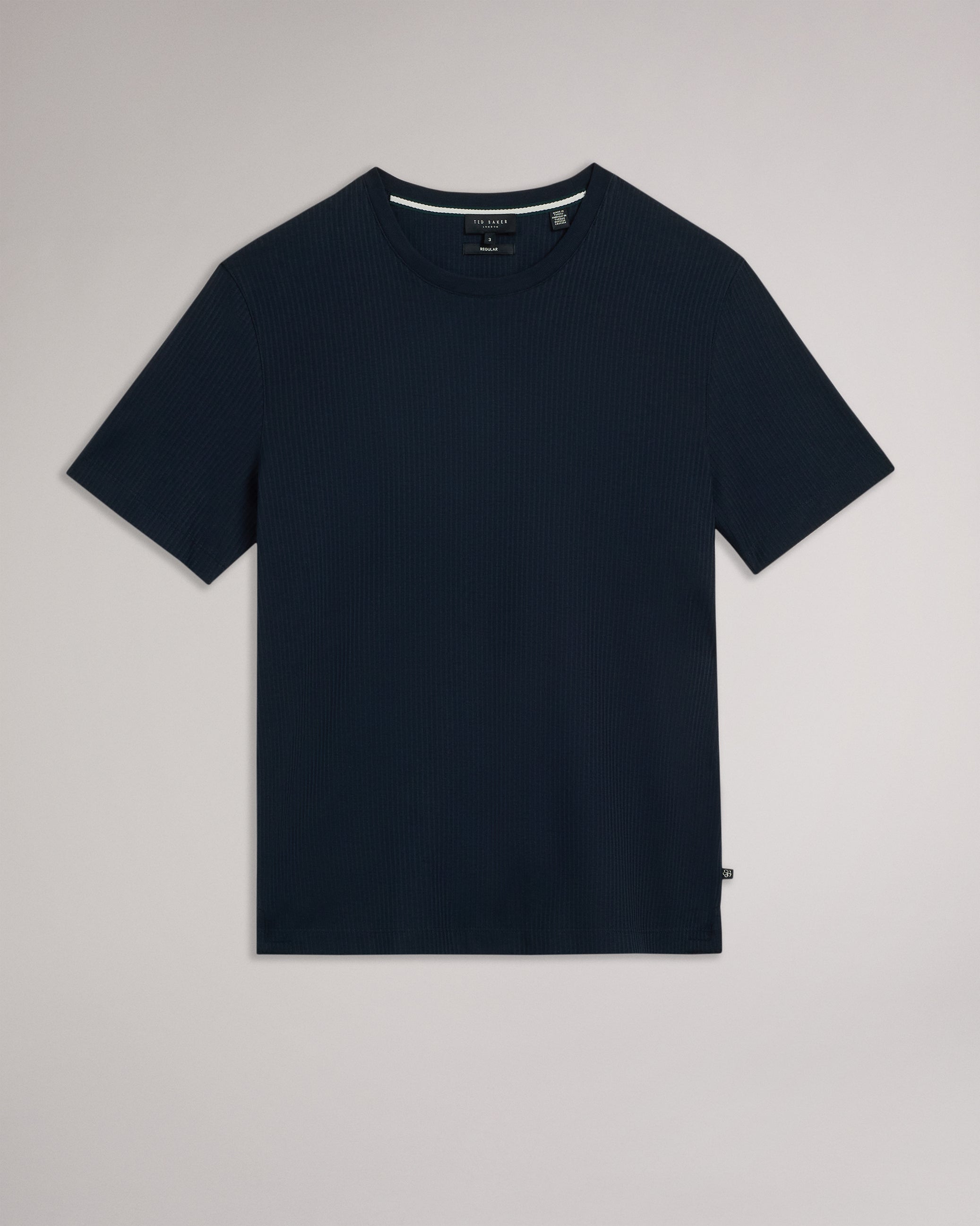 Rakes Textured Regular Fit T-Shirt Navy