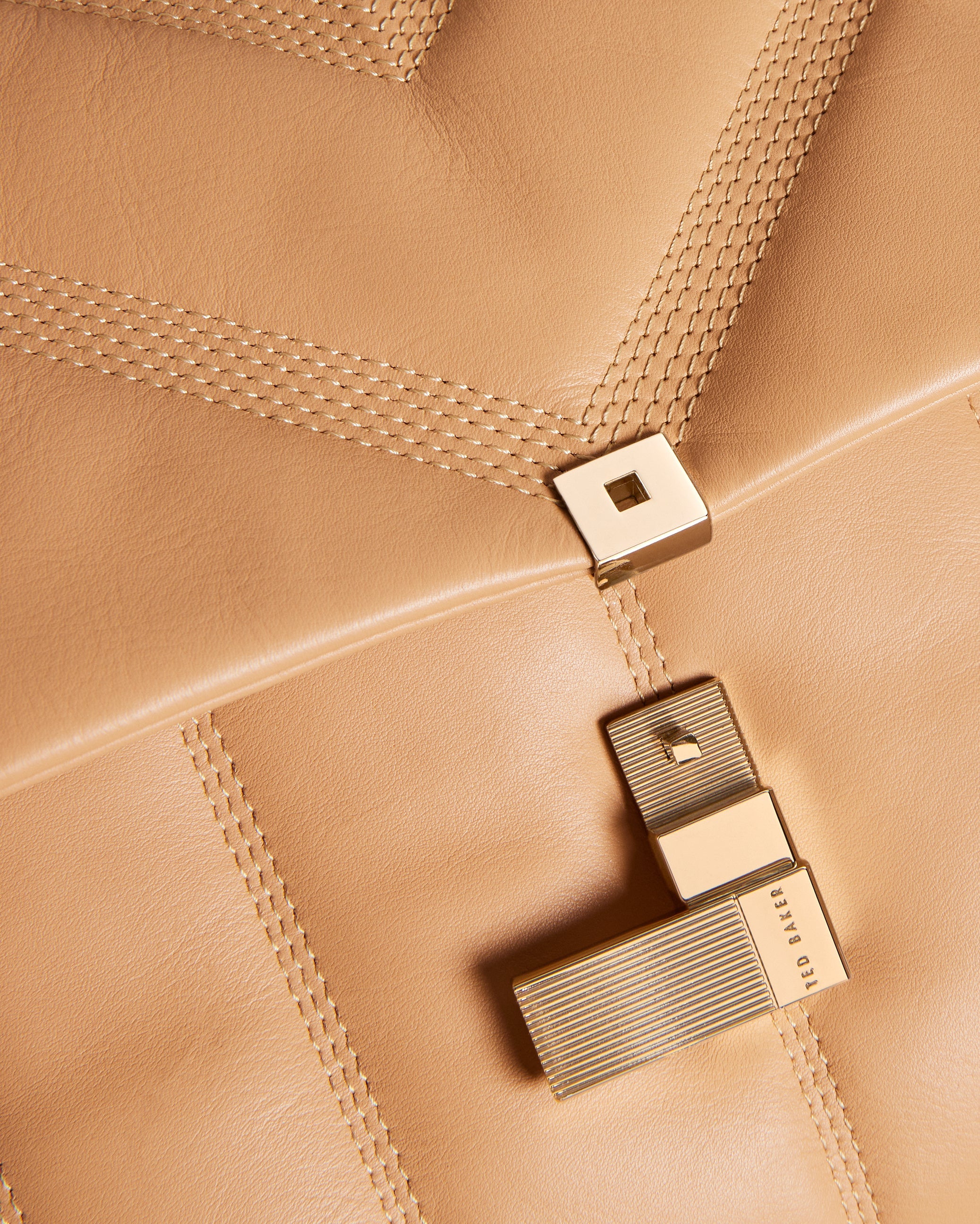 Ayasie Leather Puffer Crossbody Bag Camel