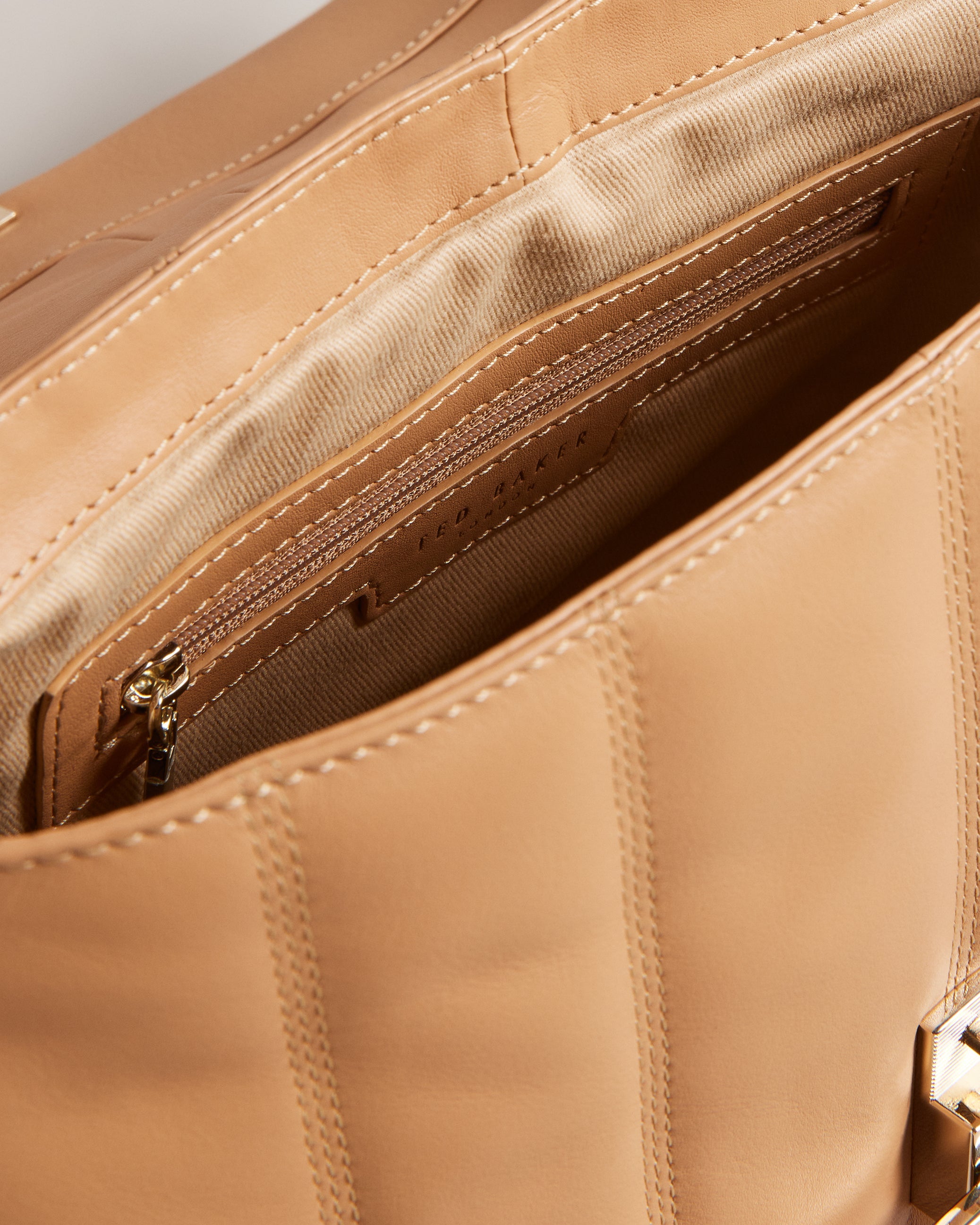 Ayasie Leather Puffer Crossbody Bag Camel