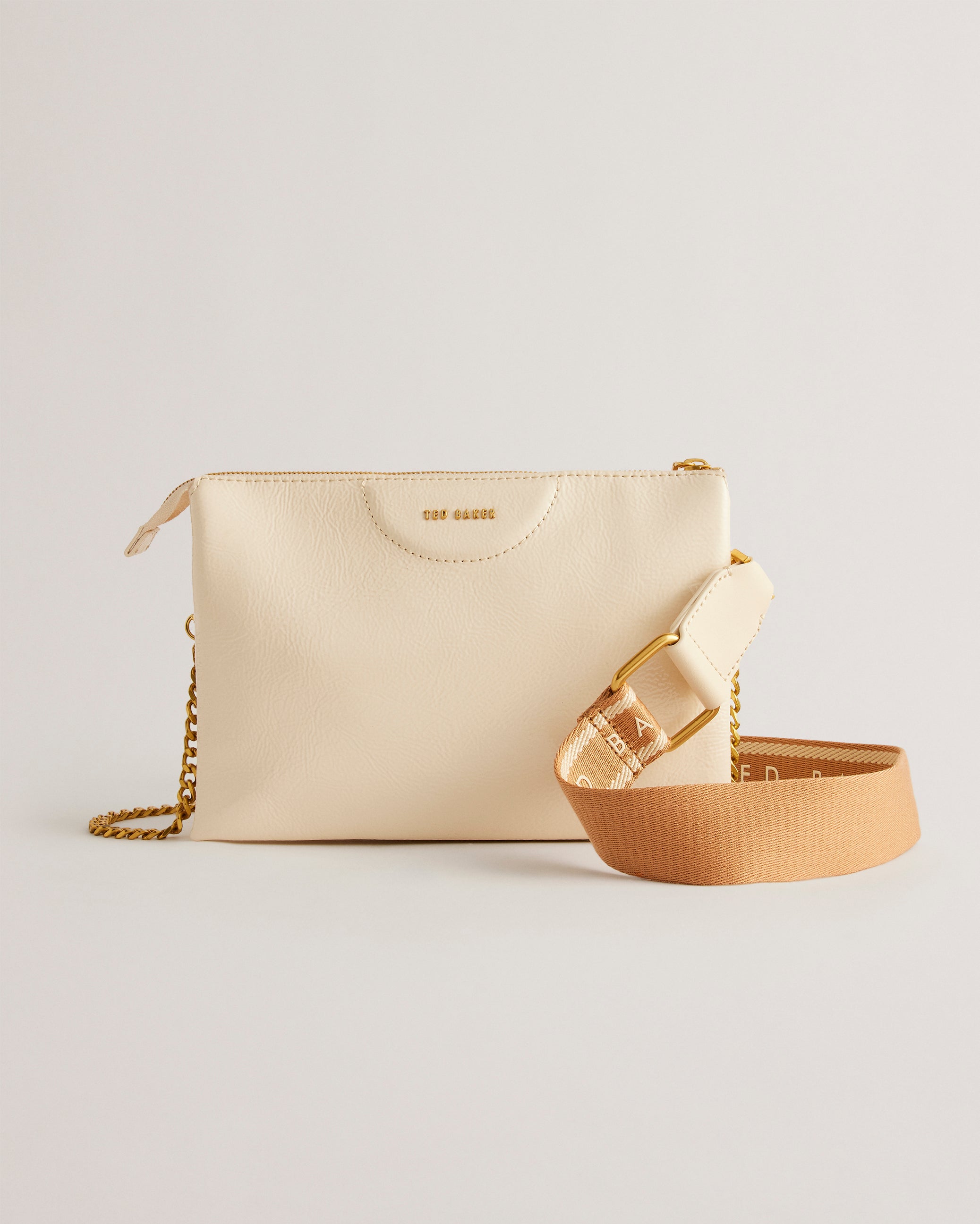 Esille Webbing Leather Cross Body Bag Ivory