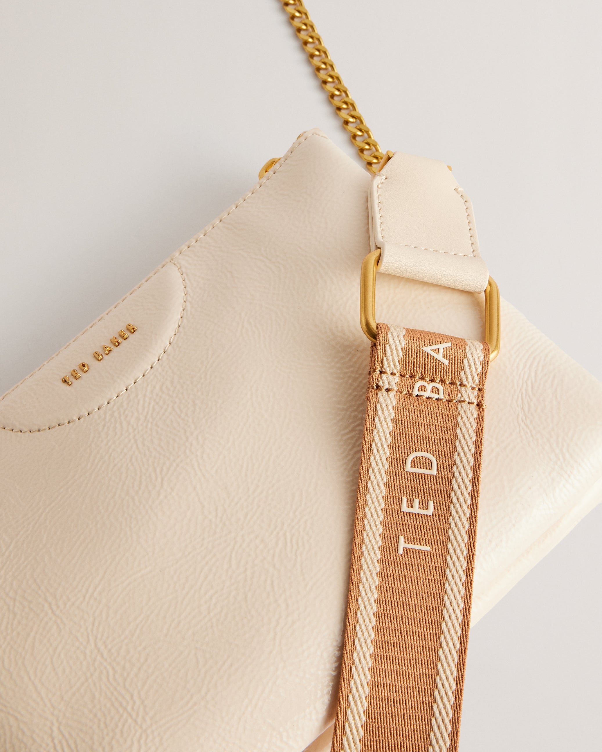 Esille Webbing Leather Cross Body Bag Ivory