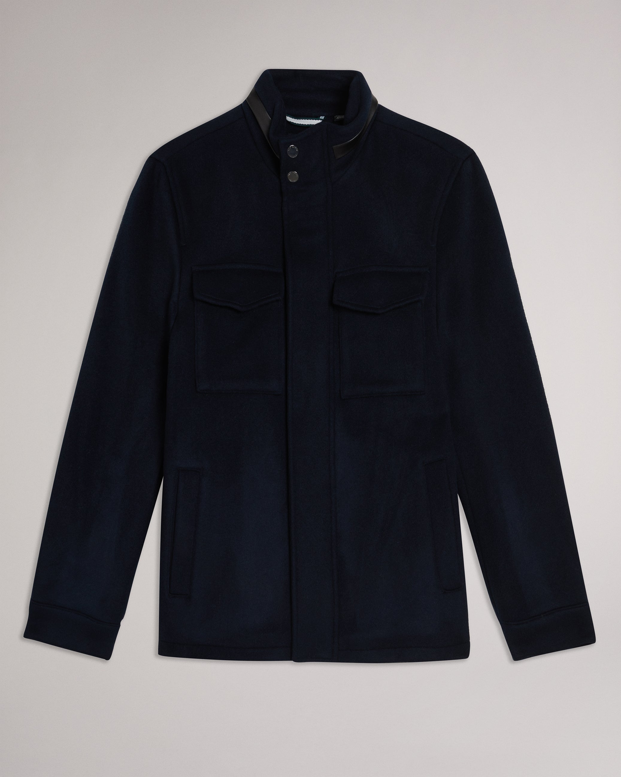 Knowl Wool Funnel Neck Field Jacket Navy