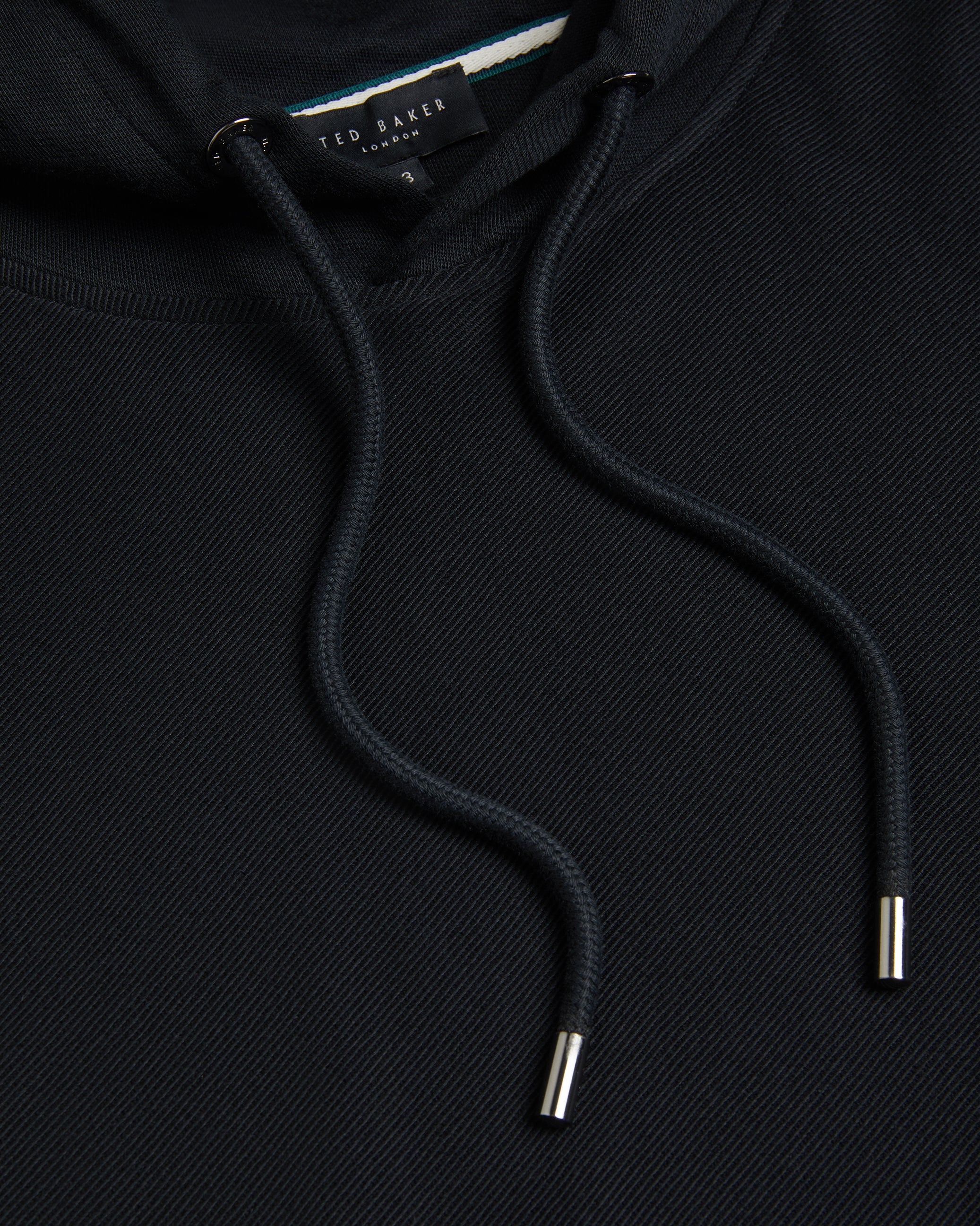 Ellja Long Sleeve Cotton Twill Hoodie Black
