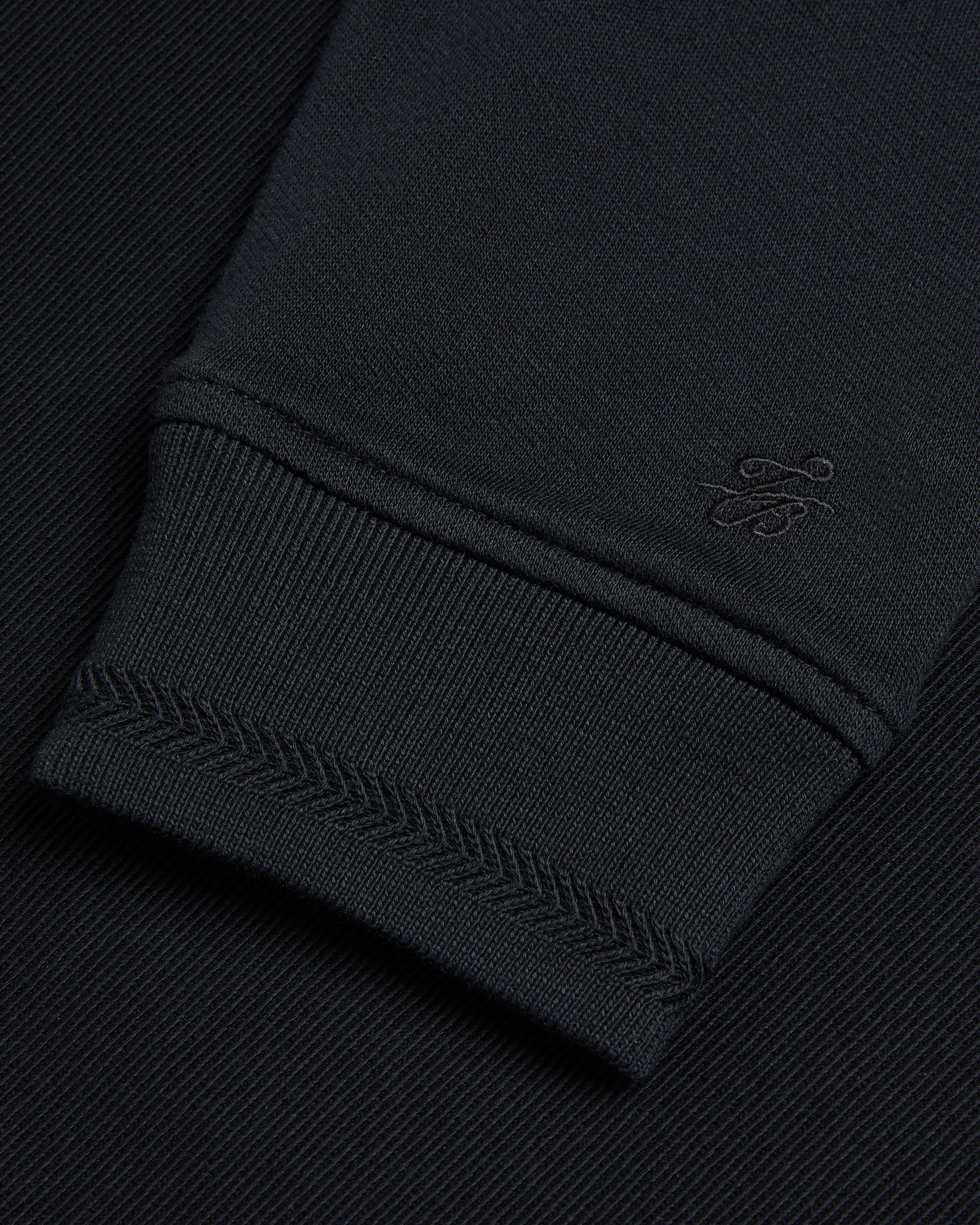 Ellja Long Sleeve Cotton Twill Hoodie Black