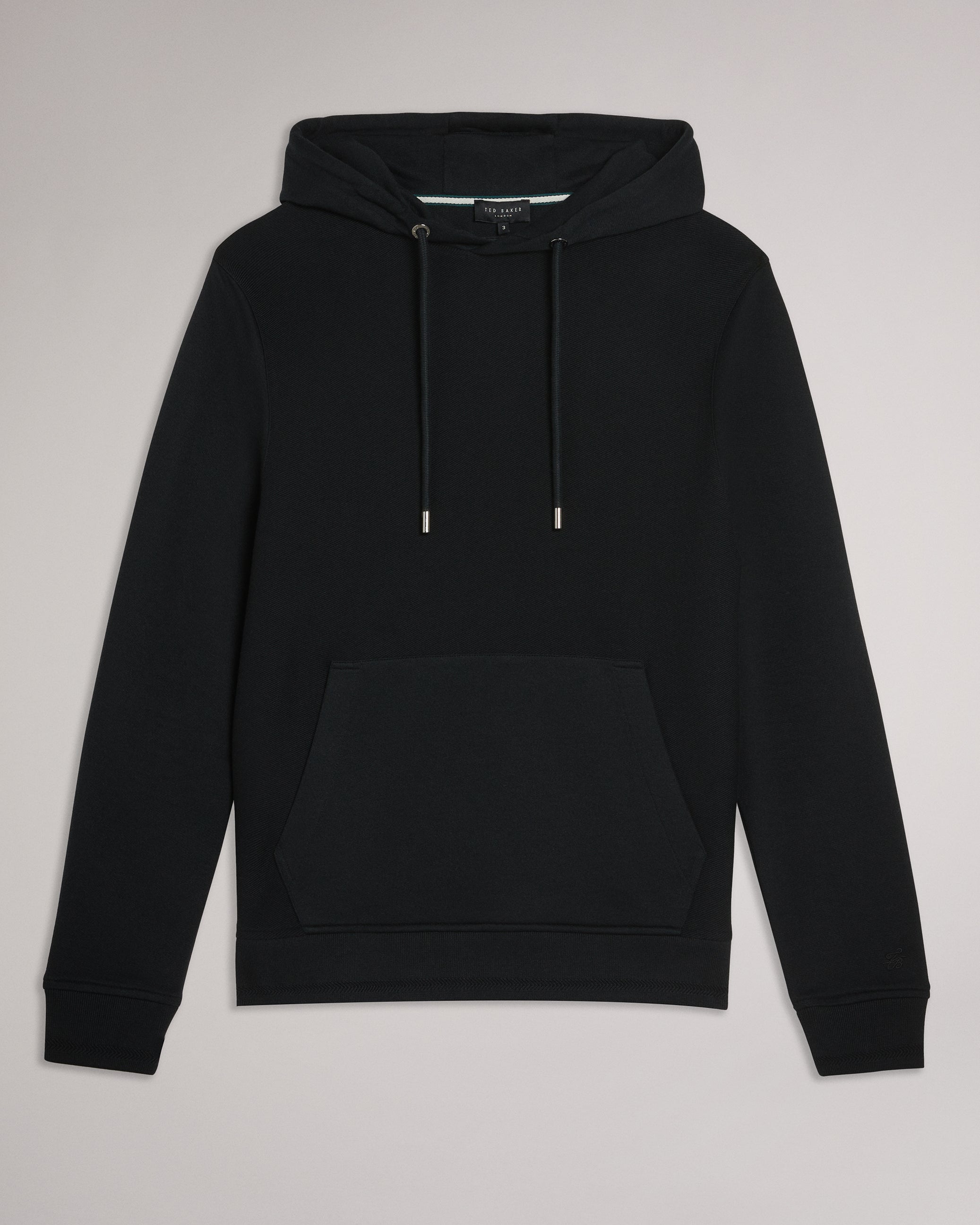 Ellja Long Sleeve Cotton Twill Hoodie Black