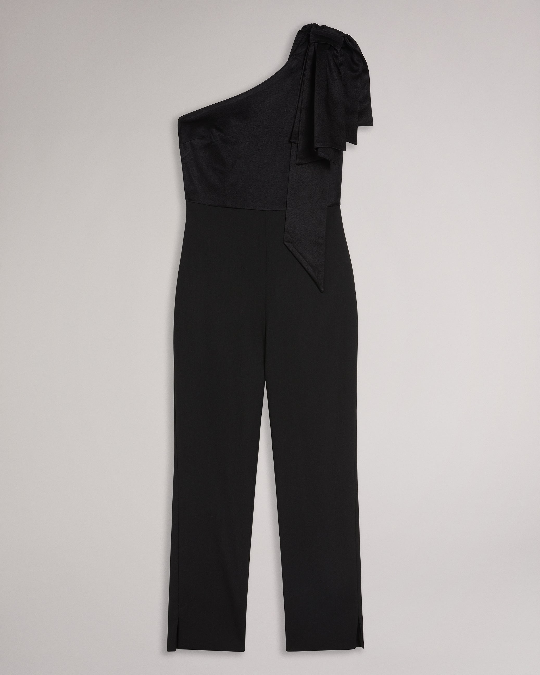 Orliie One Shoulder Jumpsuit With Bow Shoulder