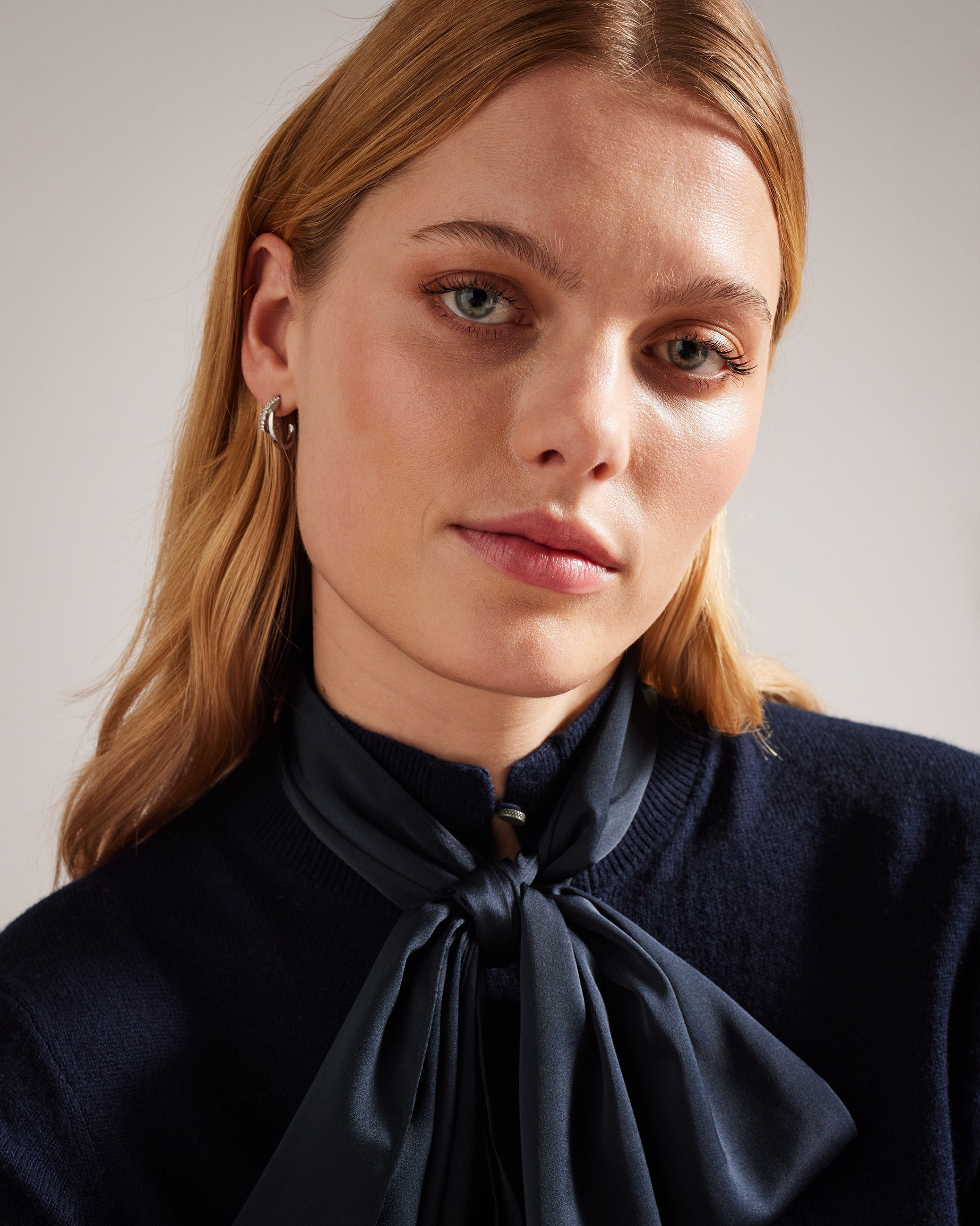 Maralou Sweater With Tie Bow Detail At Neck