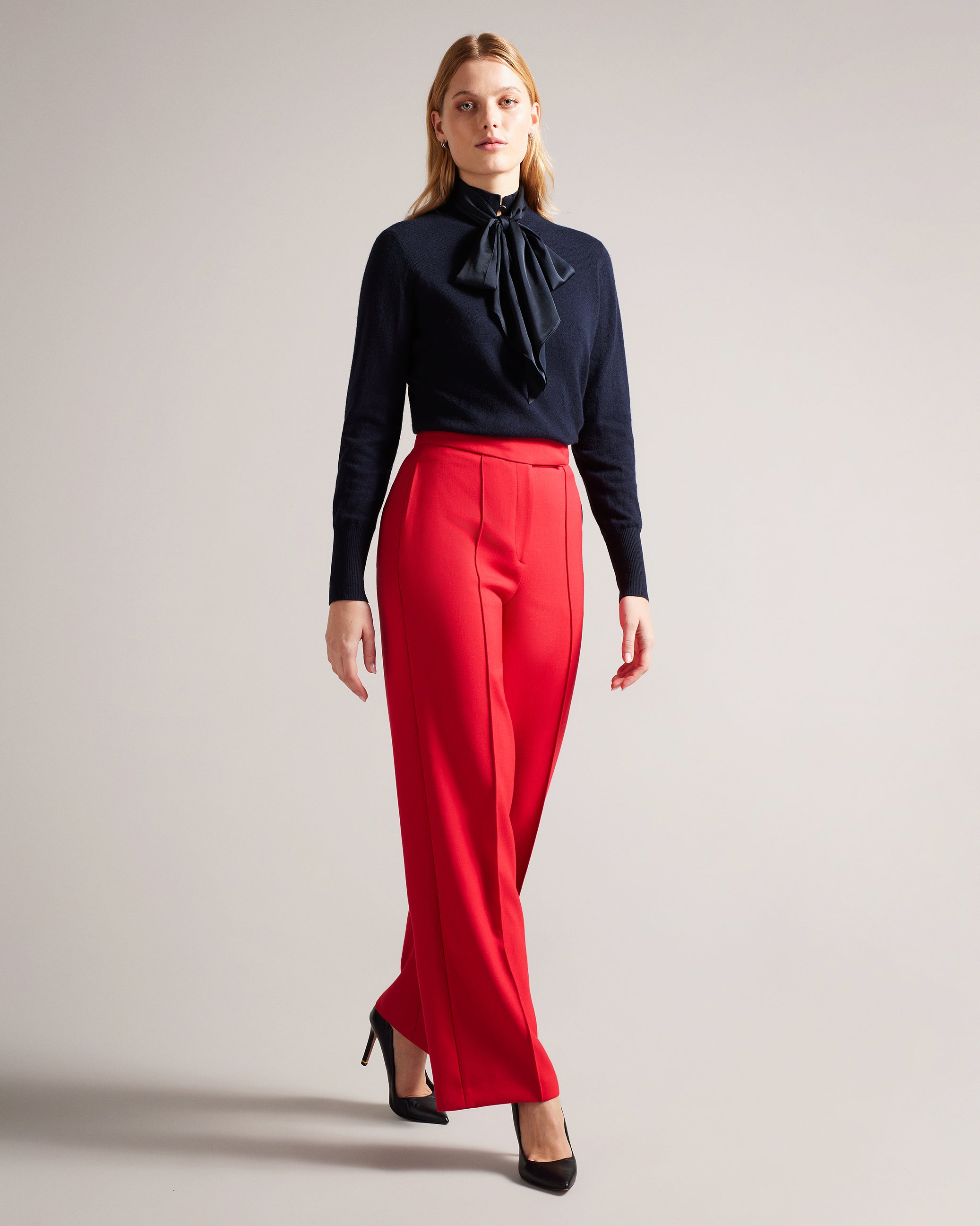Maralou Sweater With Tie Bow Detail At Neck