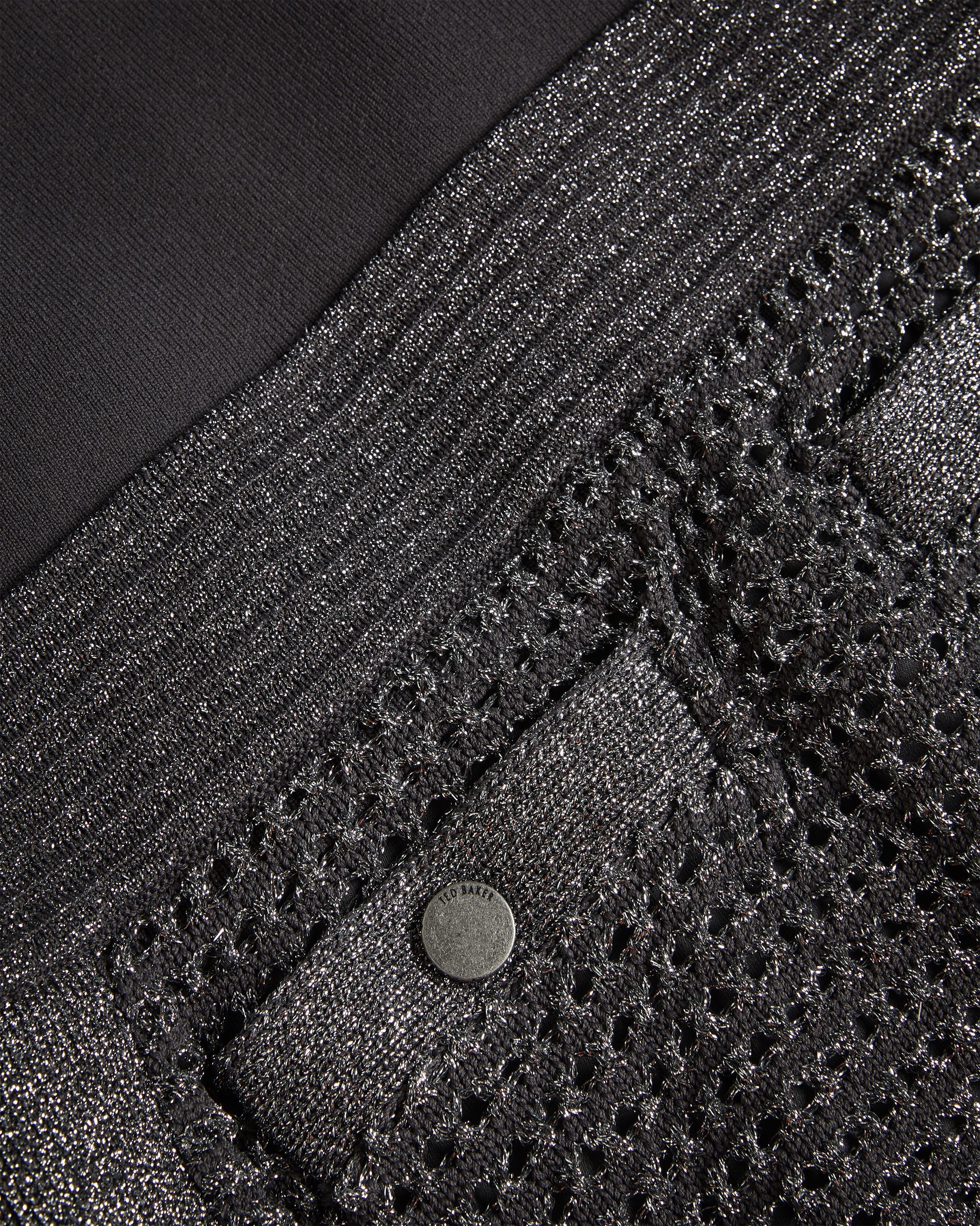 Sanriia Knitted Mini Bodycon With Metallic Skirt Gunmetal