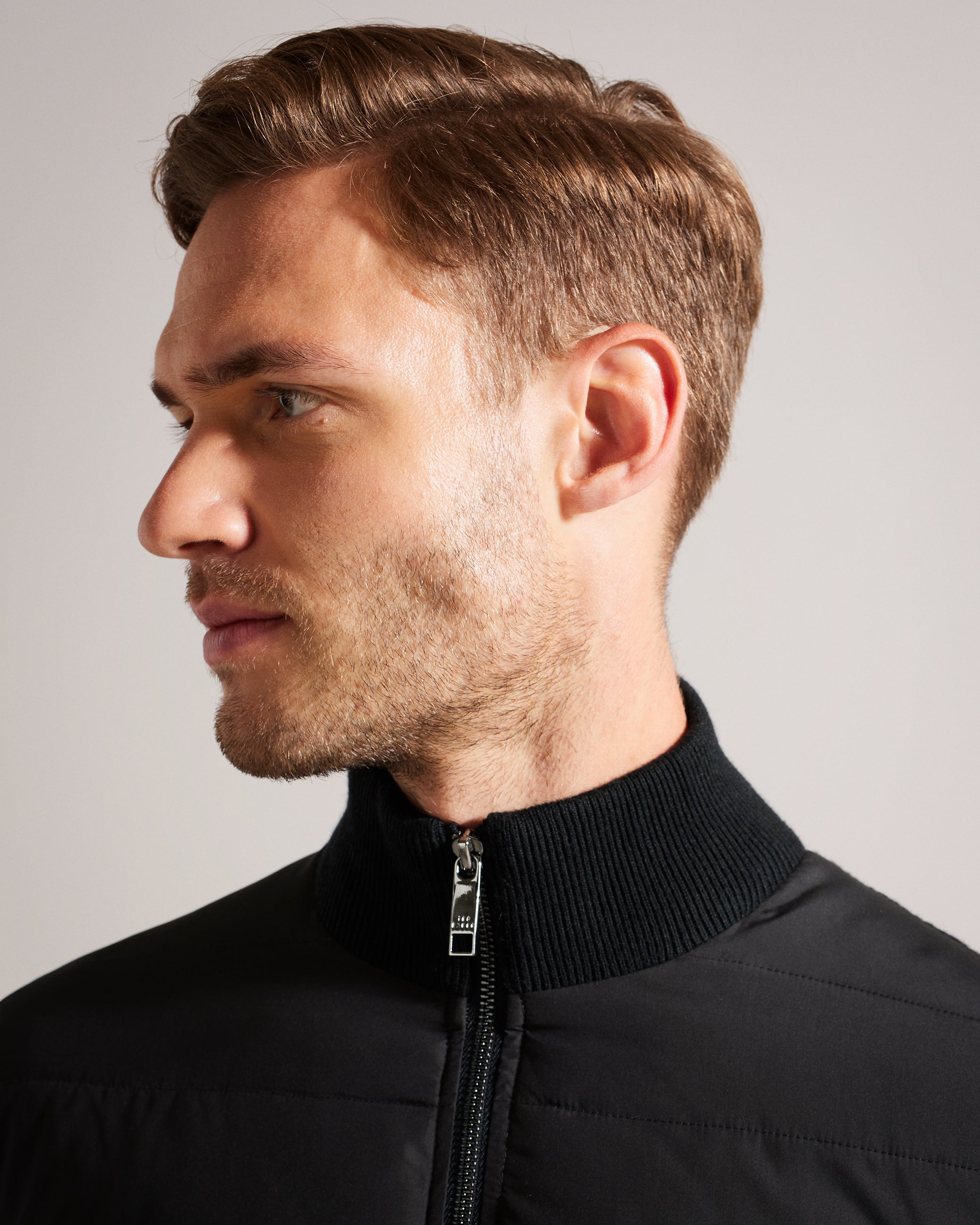 Oberan Long Sleeve Quilted Funnel Neck Jacket
