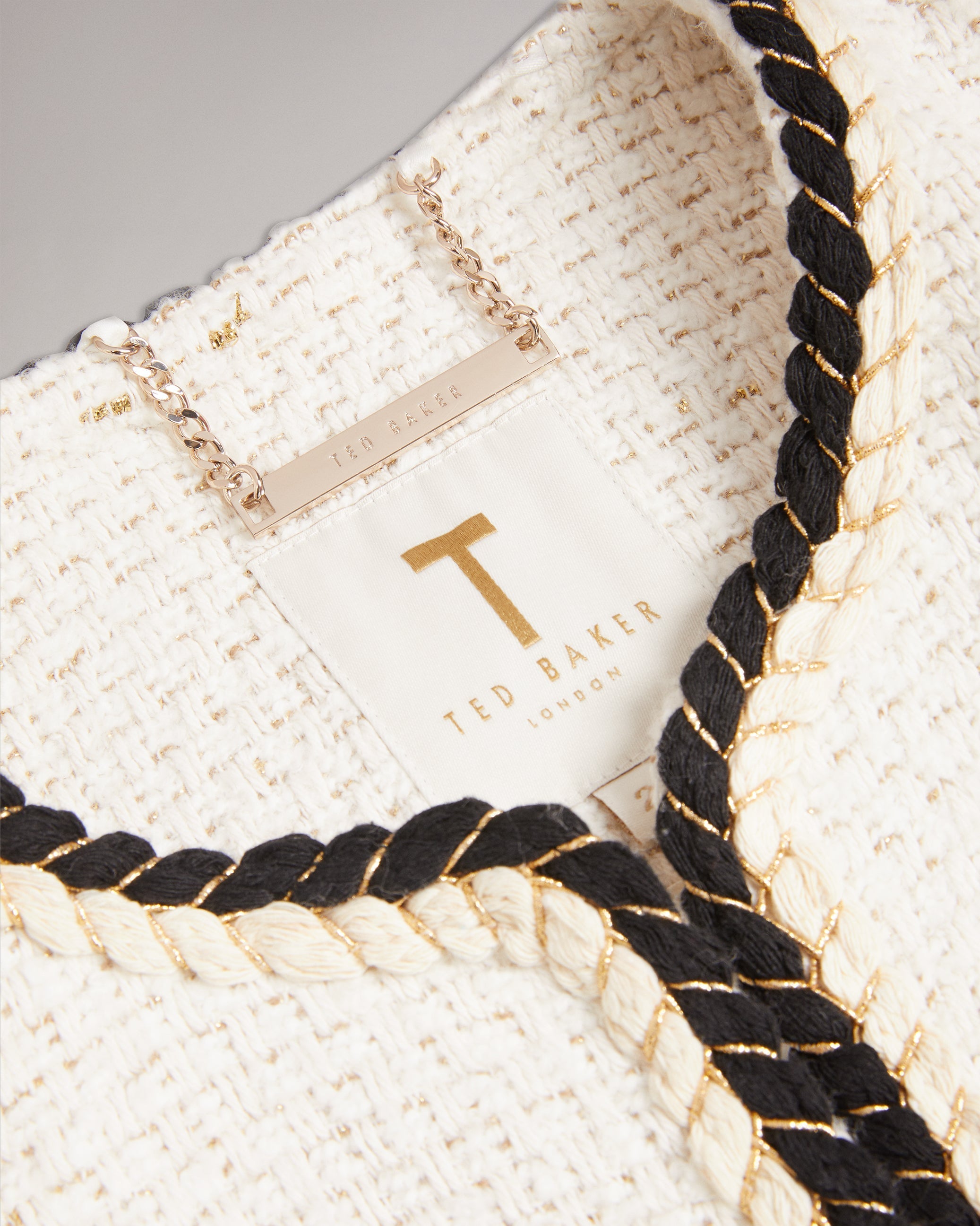 Lioj Open Front Boucle Jacket Ivory