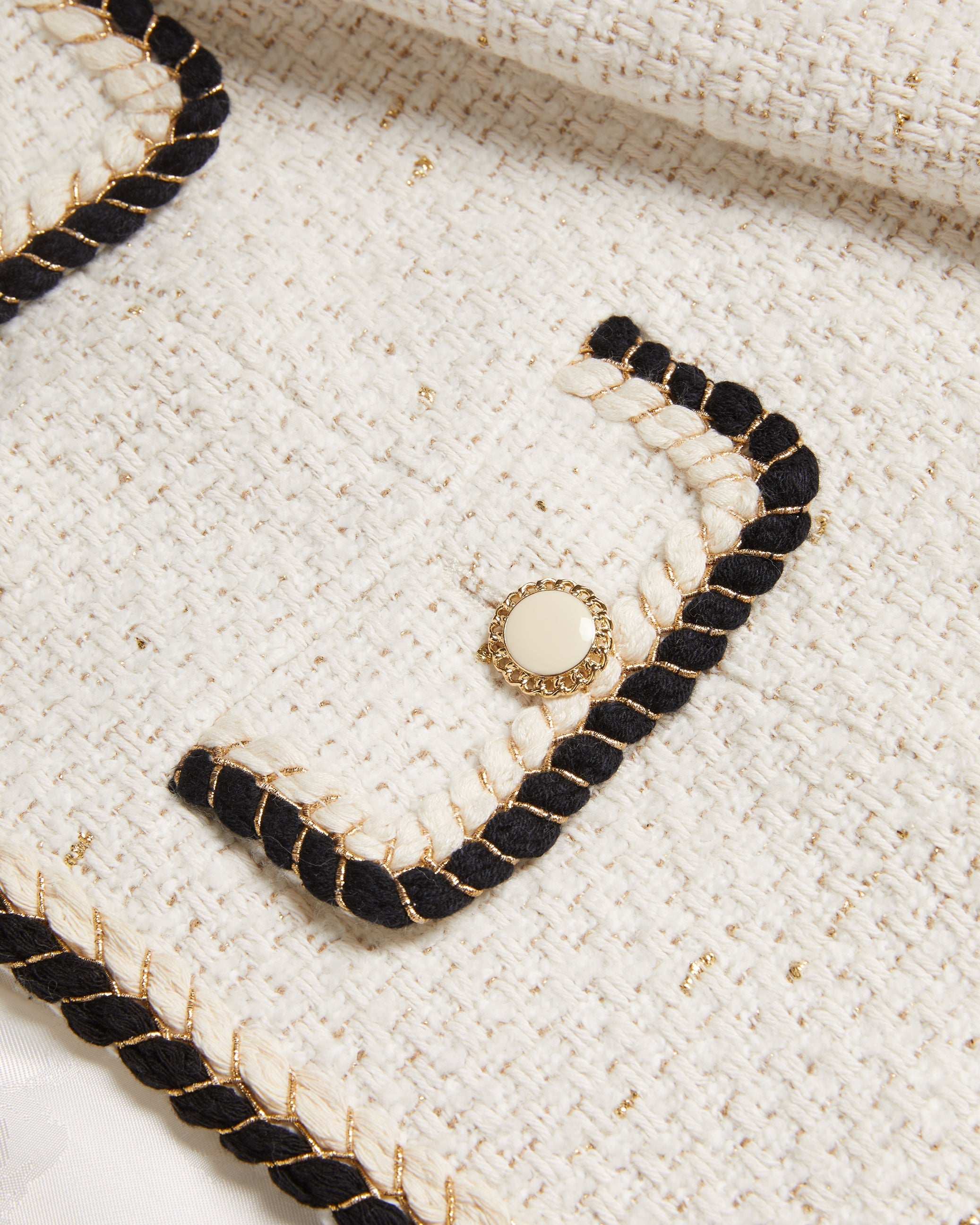 Lioj Open Front Boucle Jacket Ivory