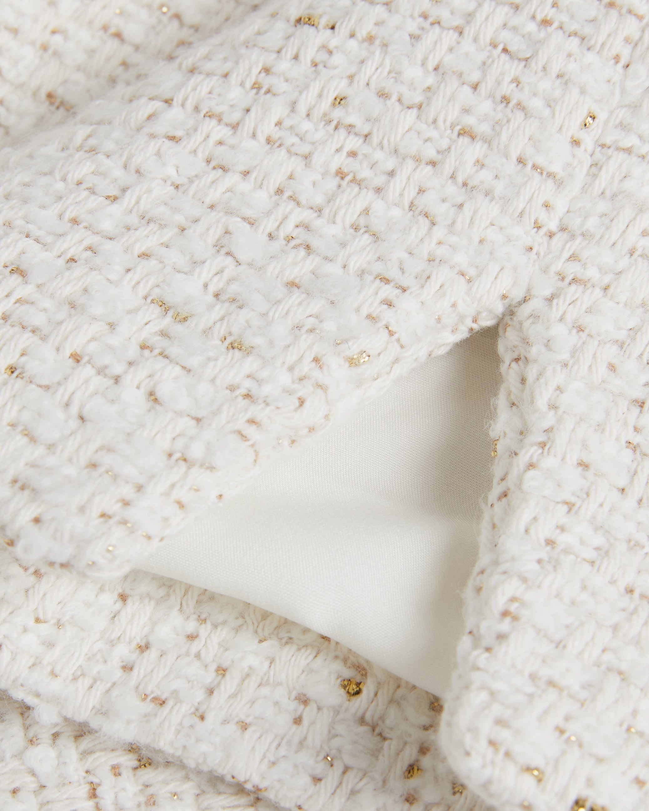Lios A Line Boucle Mini Skirt Ivory