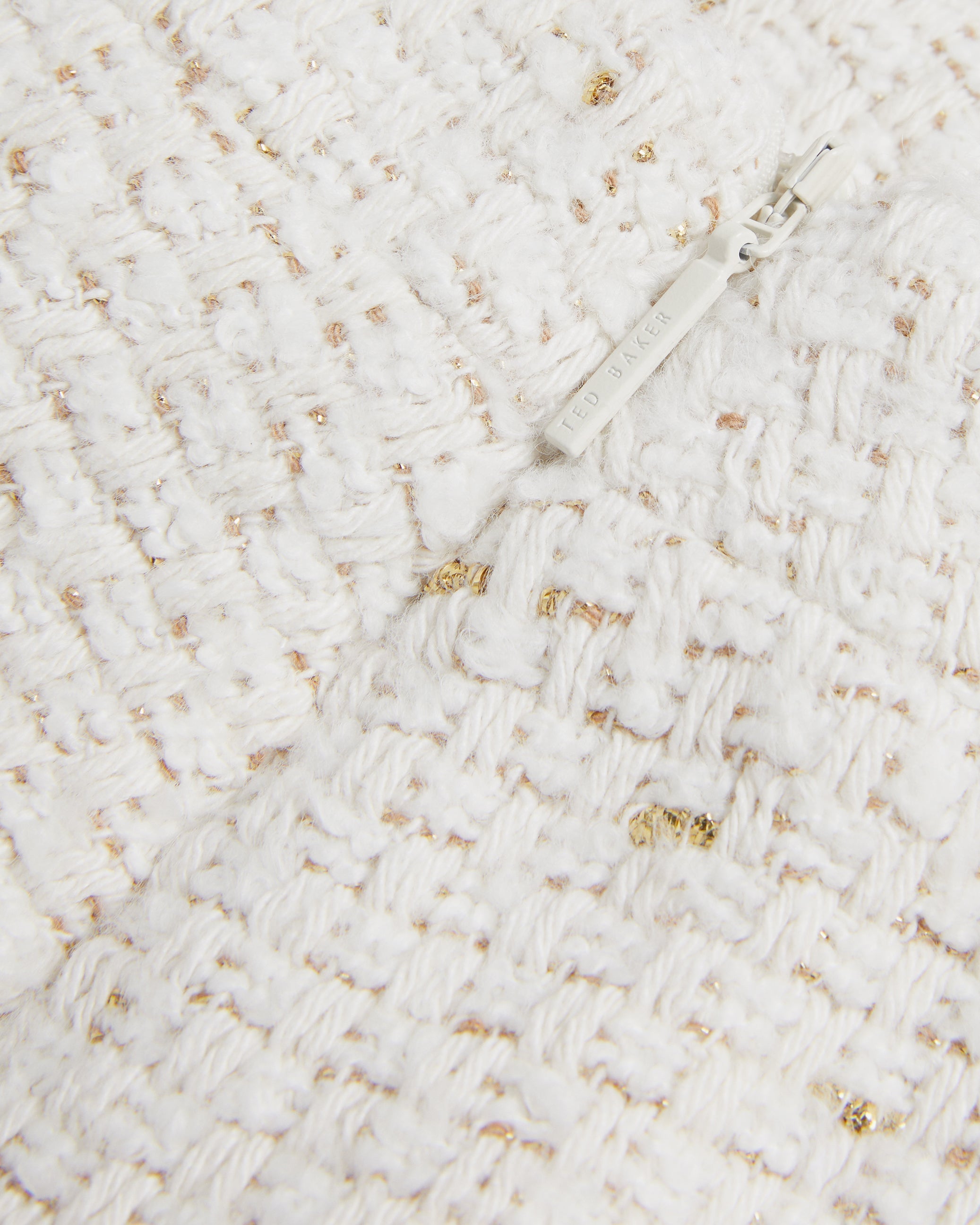 Lios A Line Boucle Mini Skirt Ivory