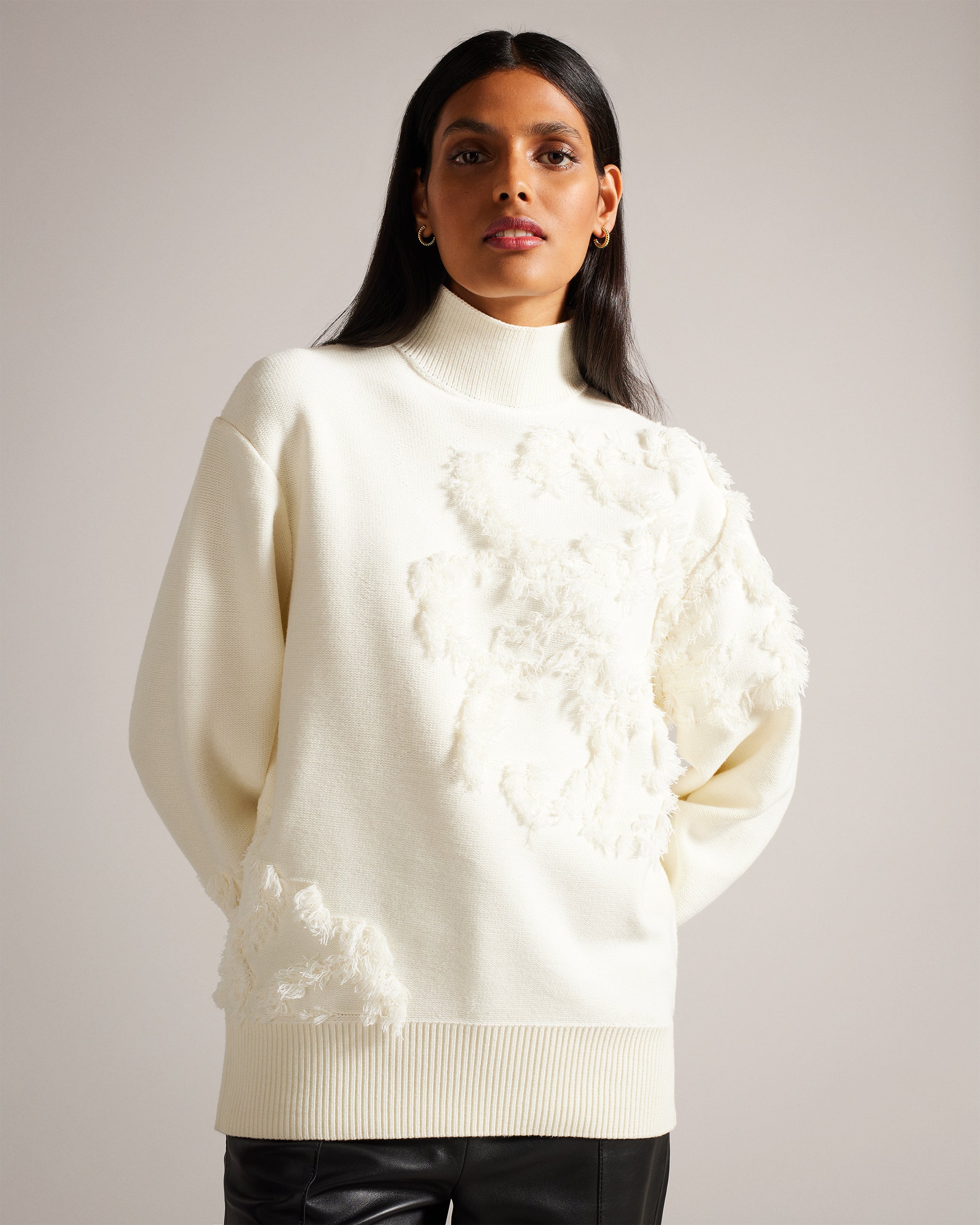 Chalayy Fringed Jacquard Floral Jumper