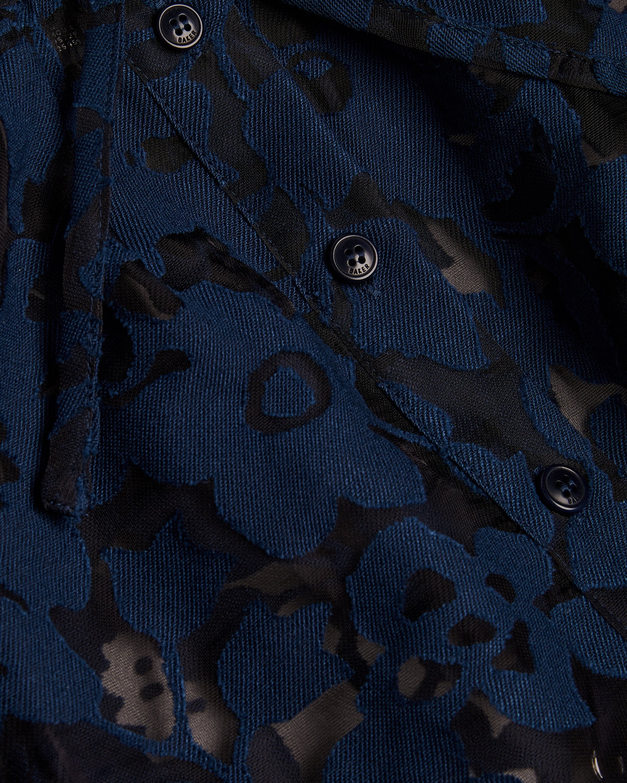 Gillou Puff Sleeve Blouse With Tie Detail Dk-Blue