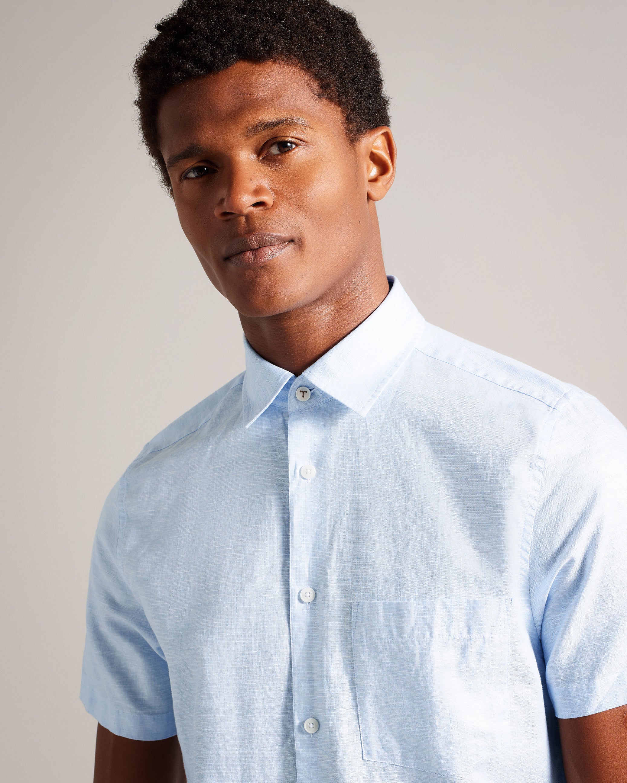 Kingfrd Short Sleeve Linen Shirt