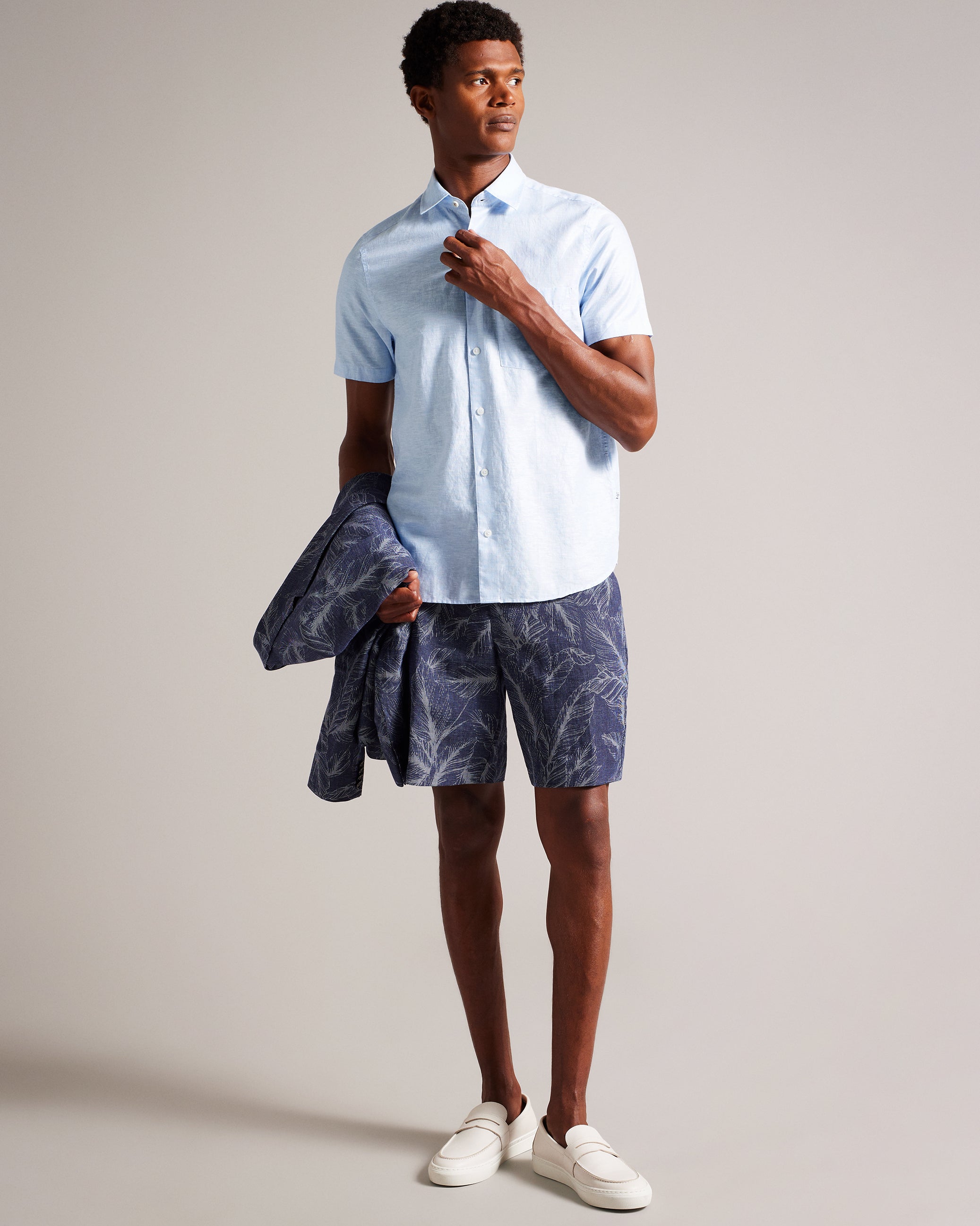Kingfrd Short Sleeve Linen Shirt