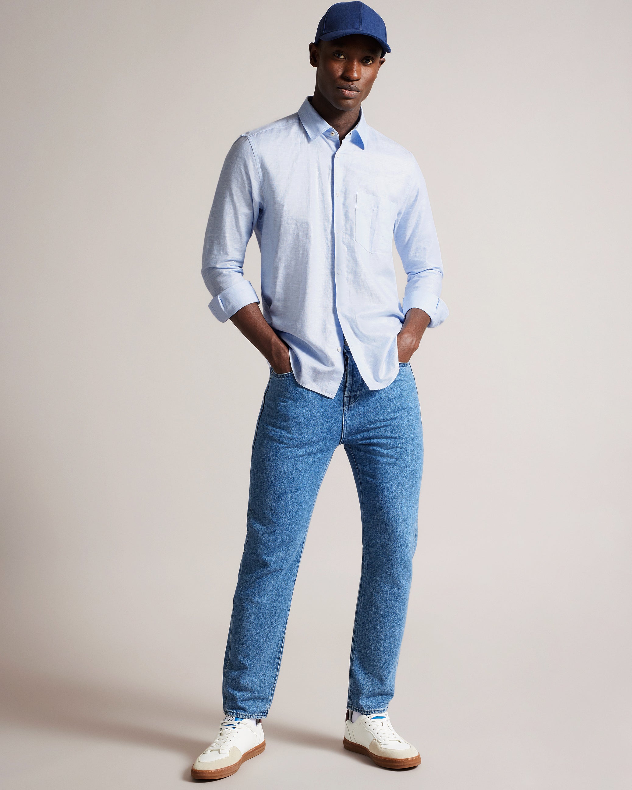 Kingwel Long Sleeve Linen Blend Shirt