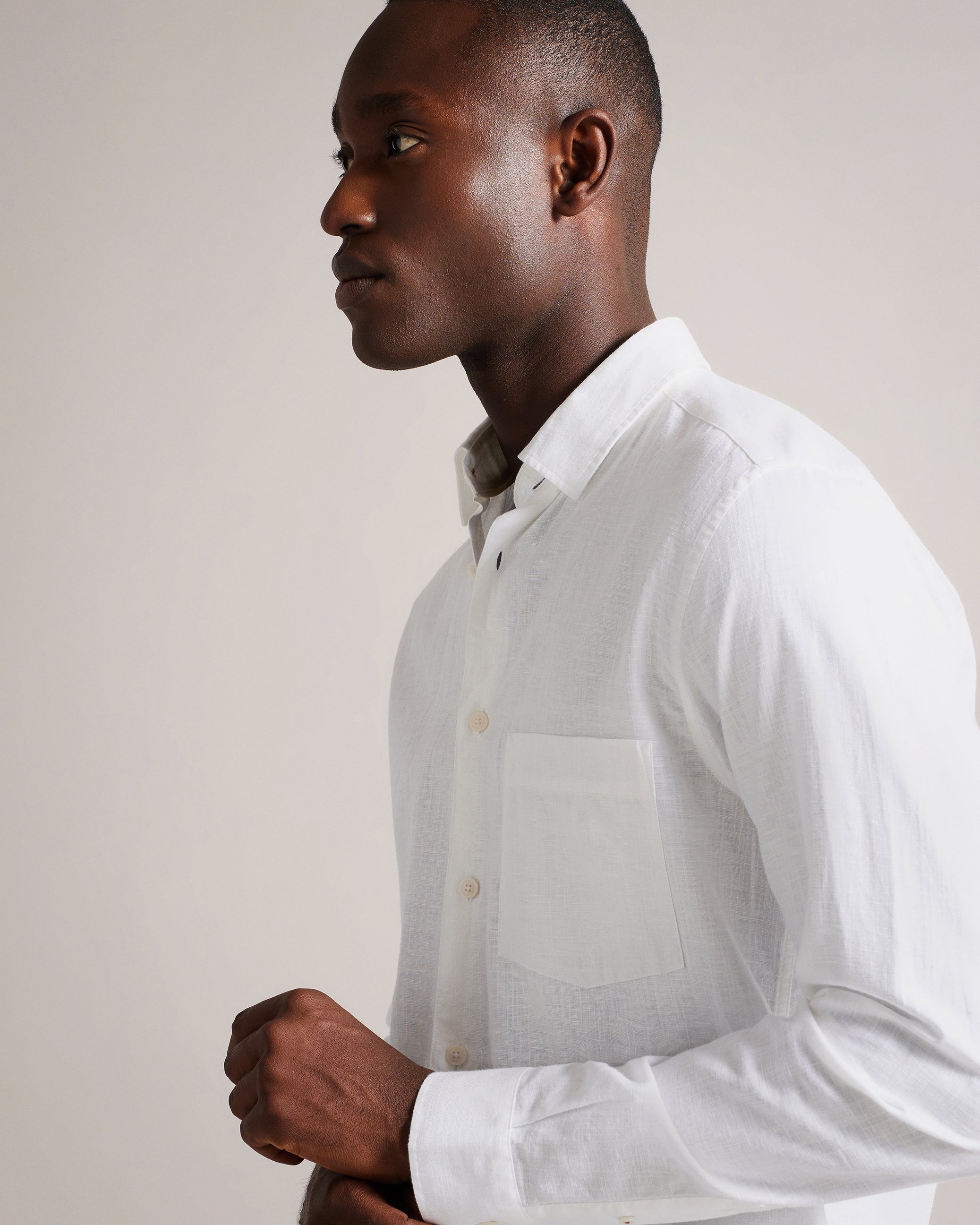 Kingwel Long Sleeve Linen Blend Shirt