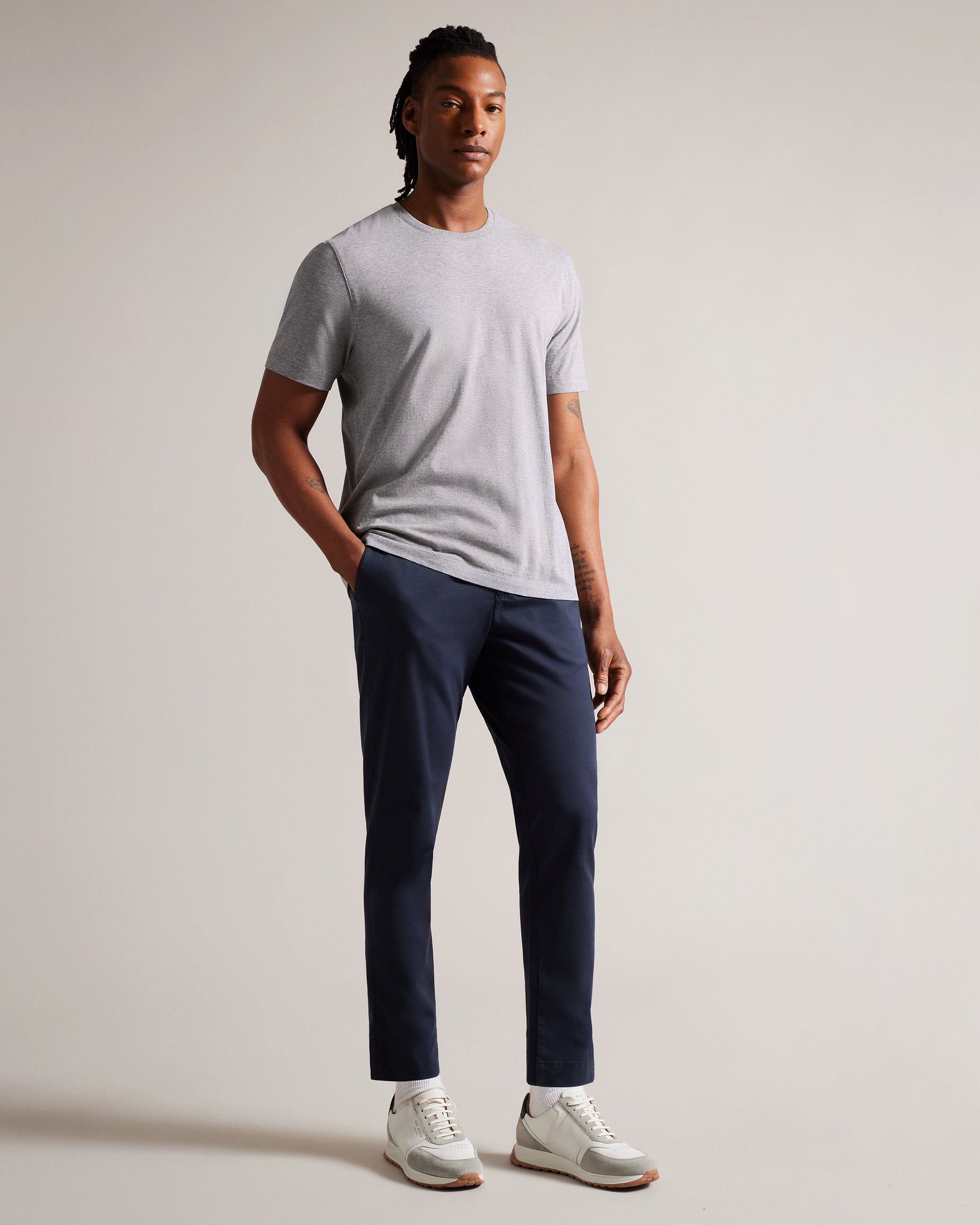 Tywinn Ss Regular Plain T-Shirt Grey-Marl