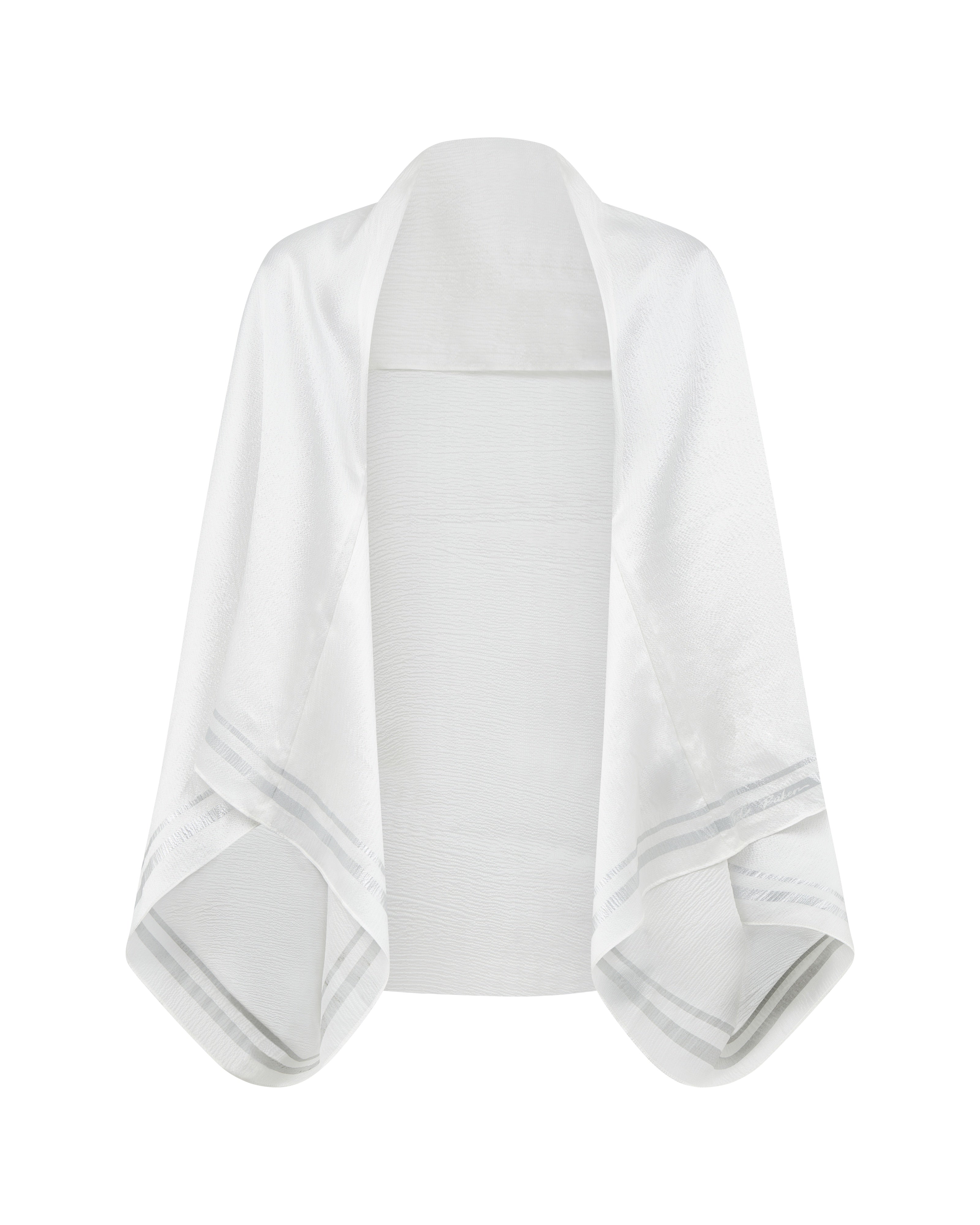Jilllia Textured Silk Cape Ecru
