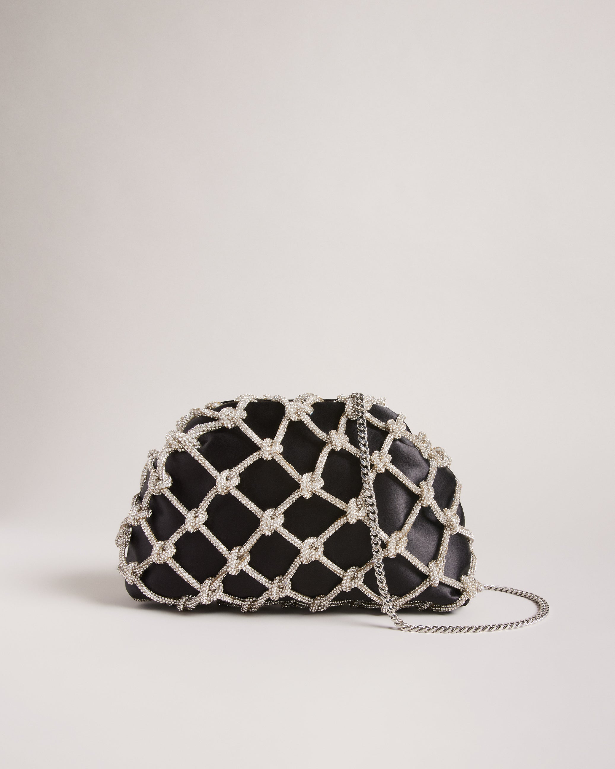Kylar Crystal Clutch Bag Black
