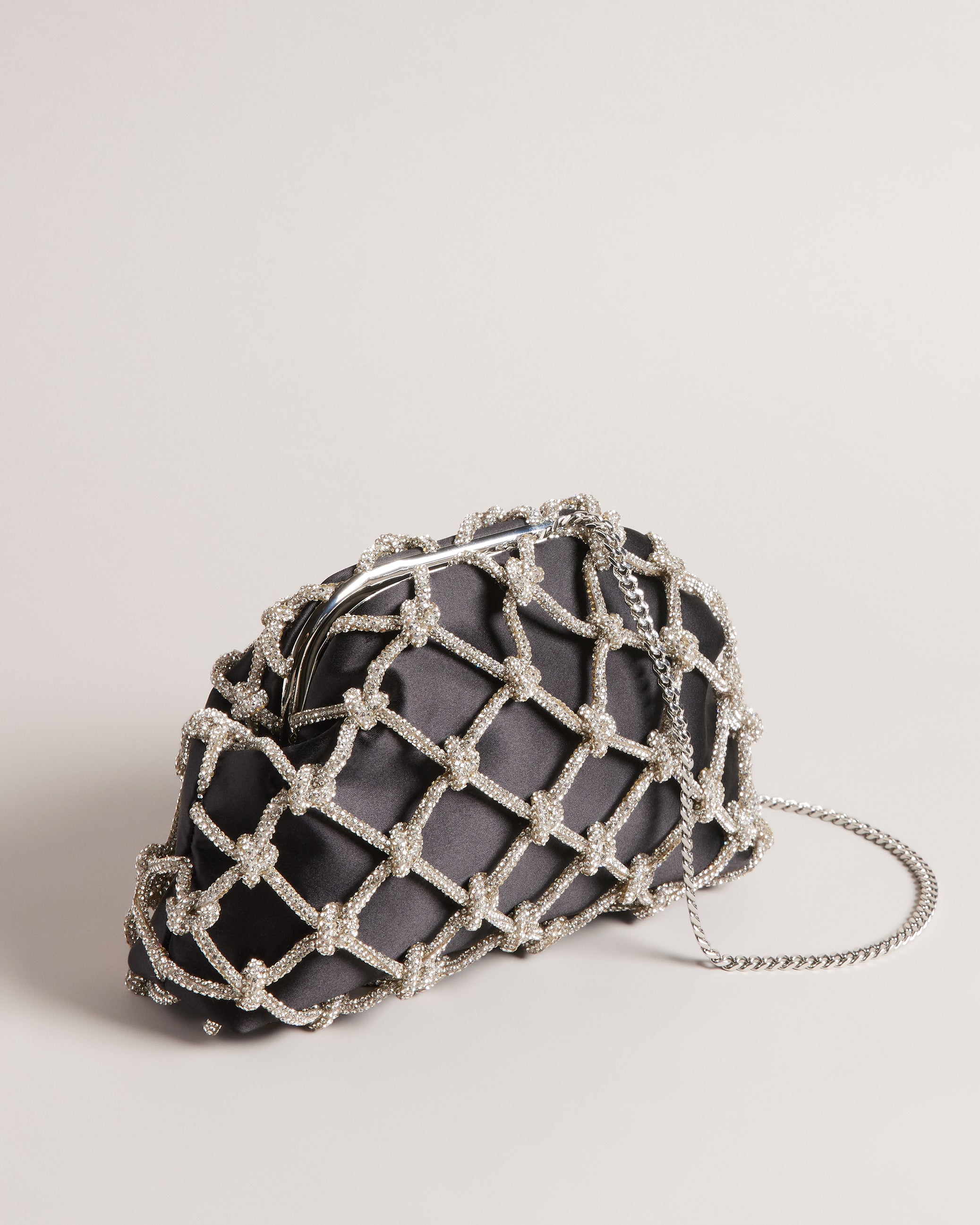 Kylar Crystal Clutch Bag Black