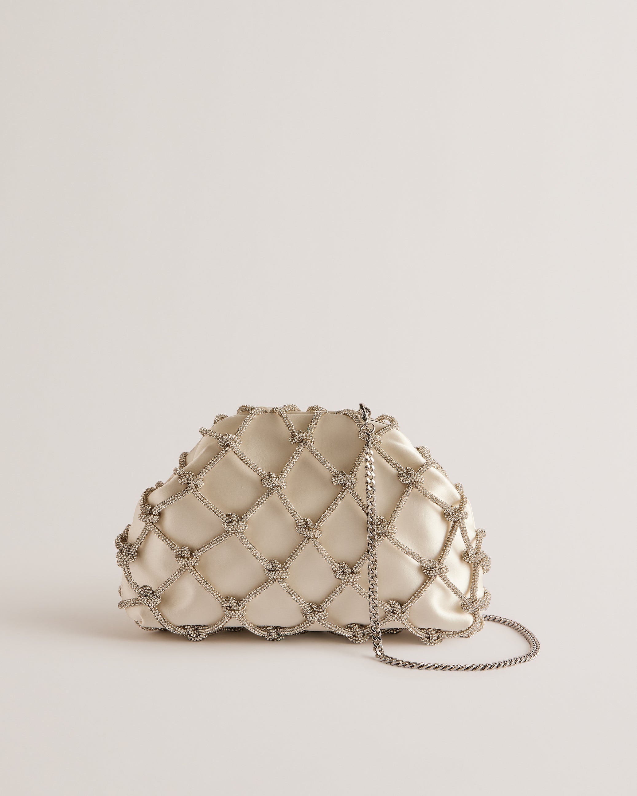 Kylar Crystal Clutch Bag Ivory