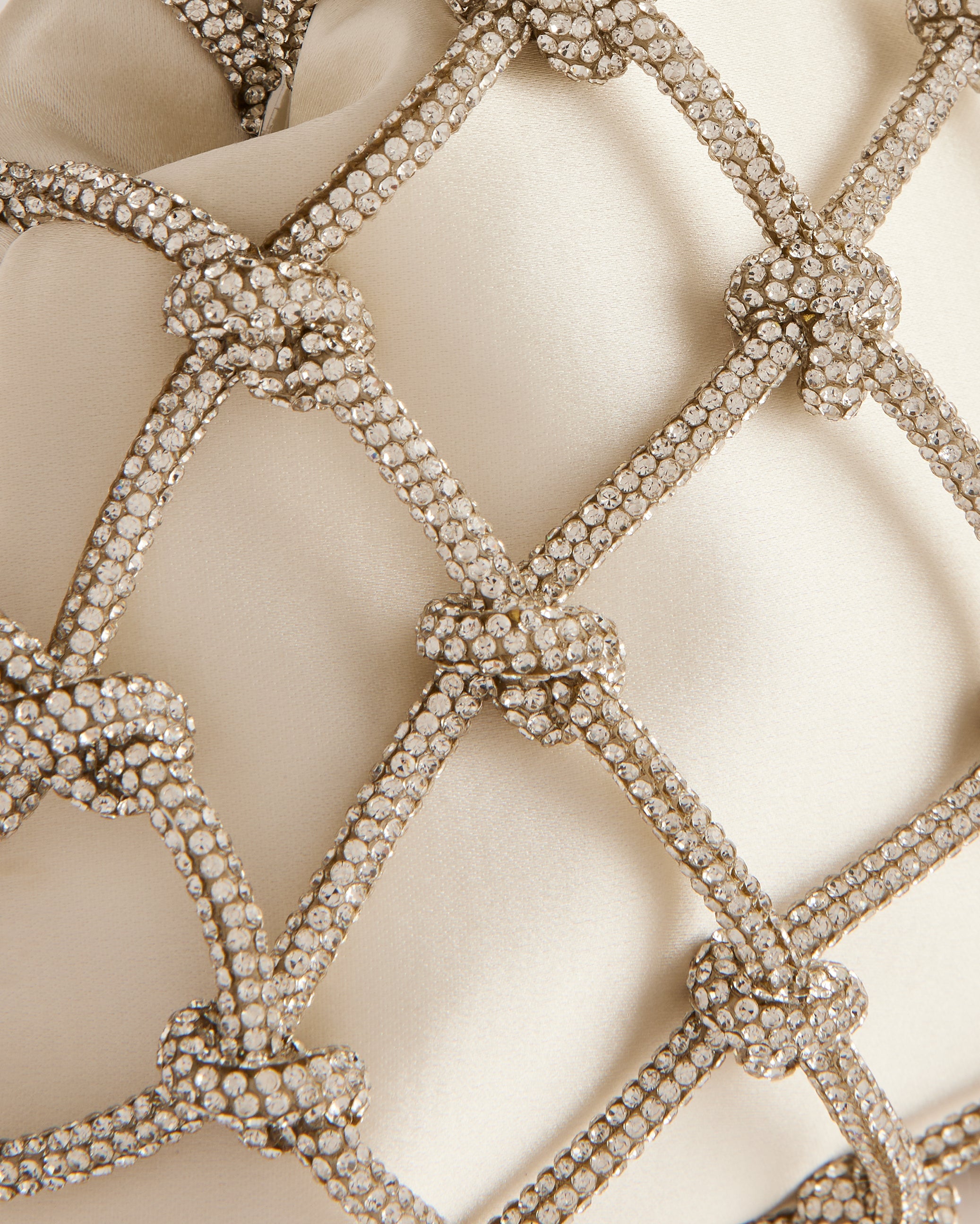 Kylar Crystal Clutch Bag Ivory