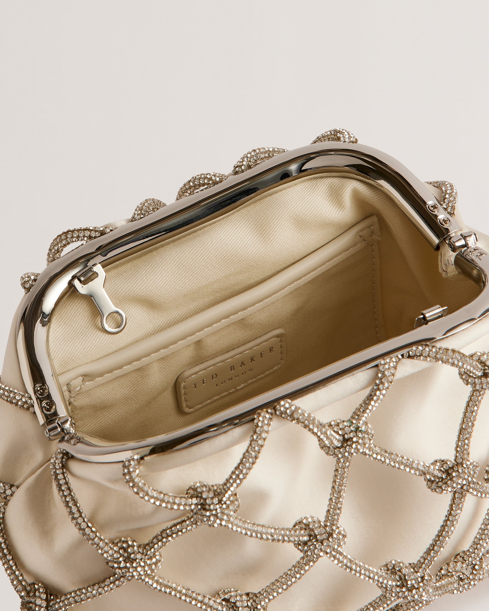 Kylar Crystal Clutch Bag Ivory