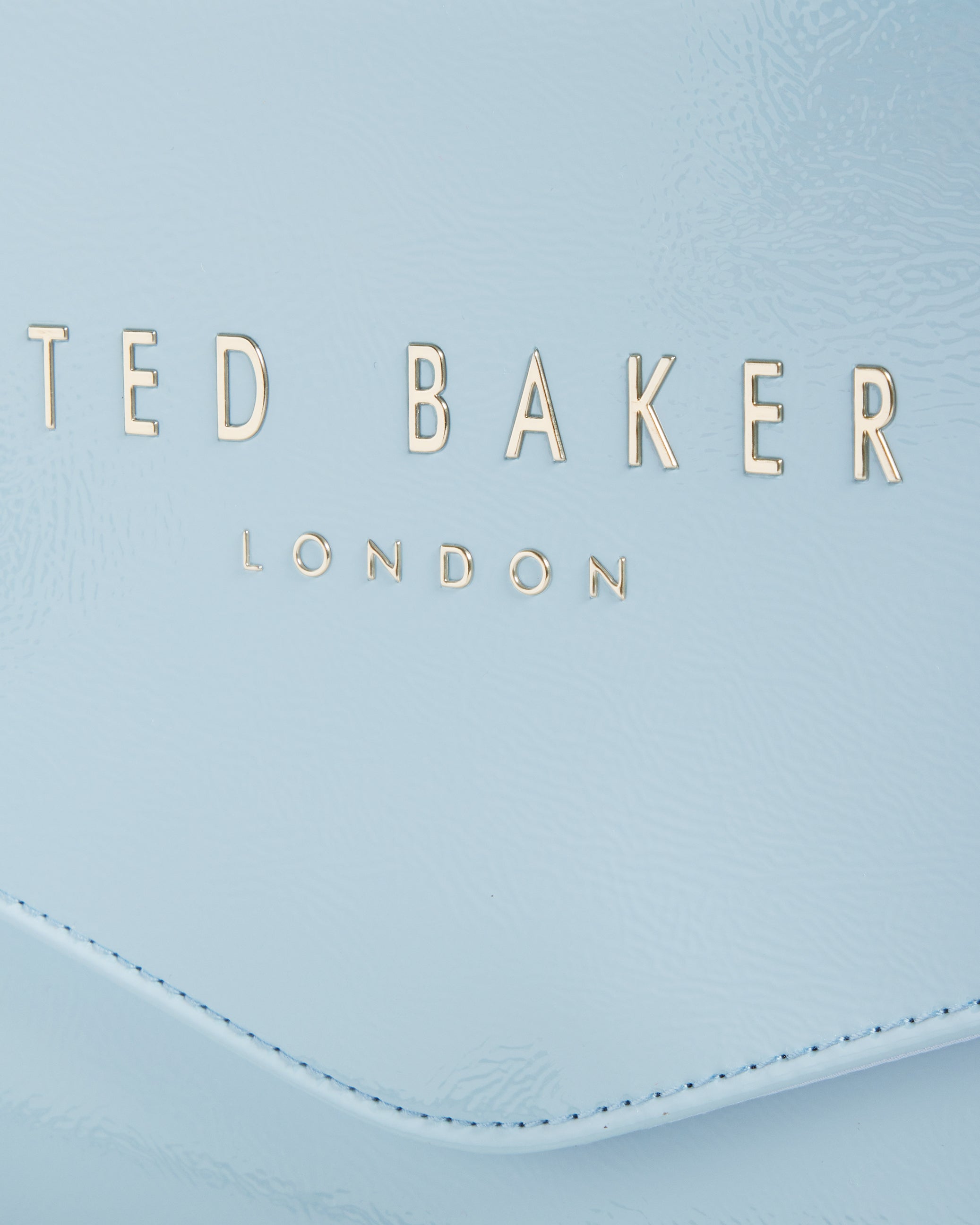 Crinkie Faux Leather Crinkle Icon Clutch Lt-Blue