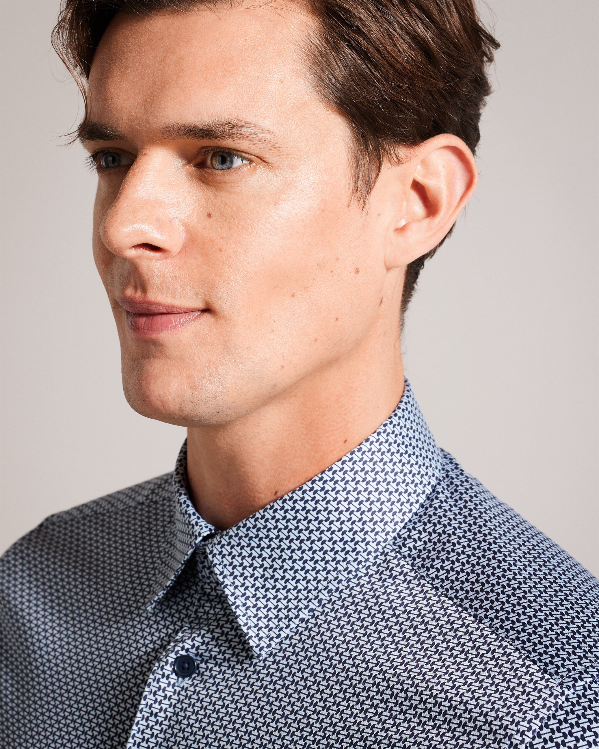 Faenza Long Sleeve Geometric Shirt