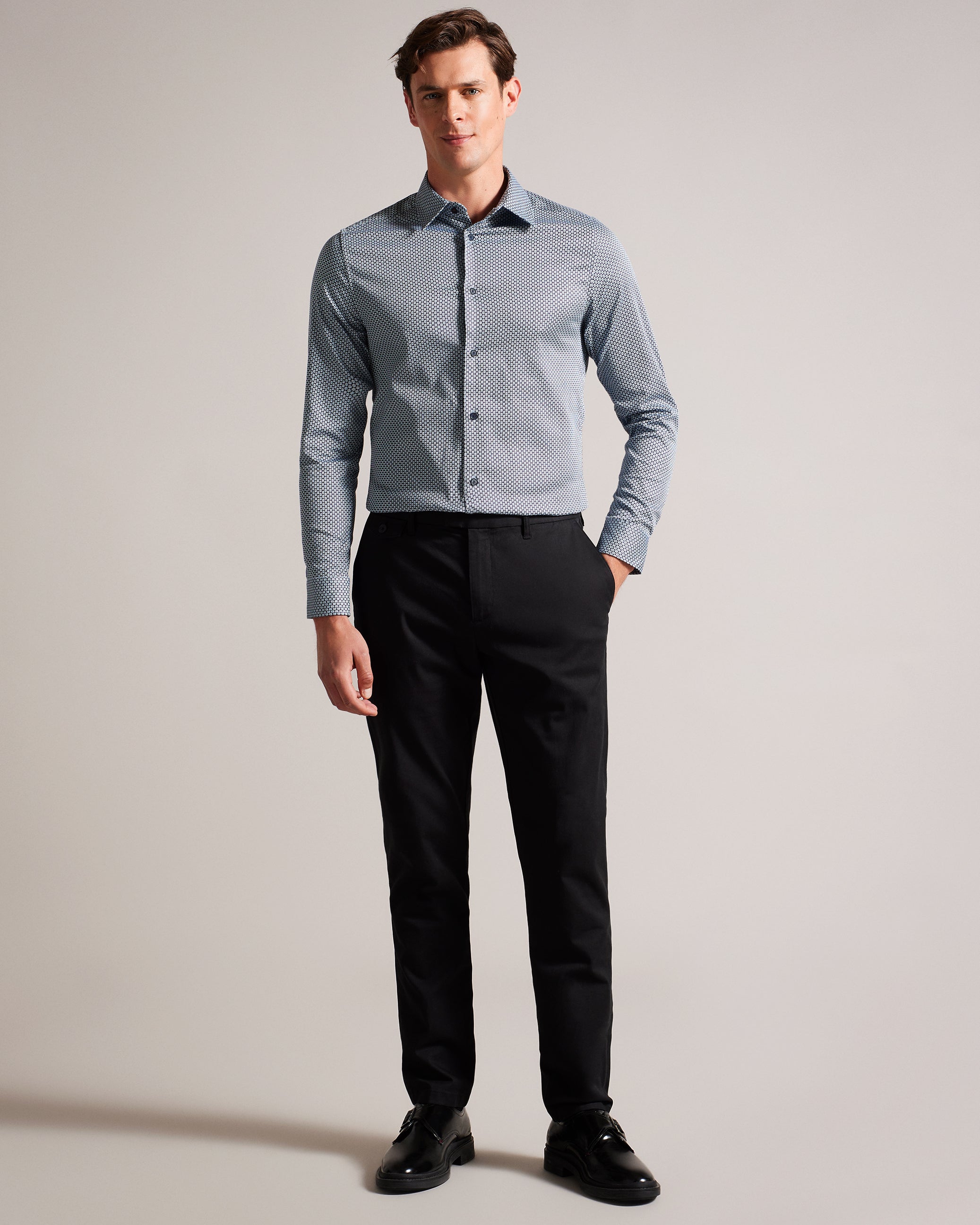 Faenza Long Sleeve Geometric Shirt