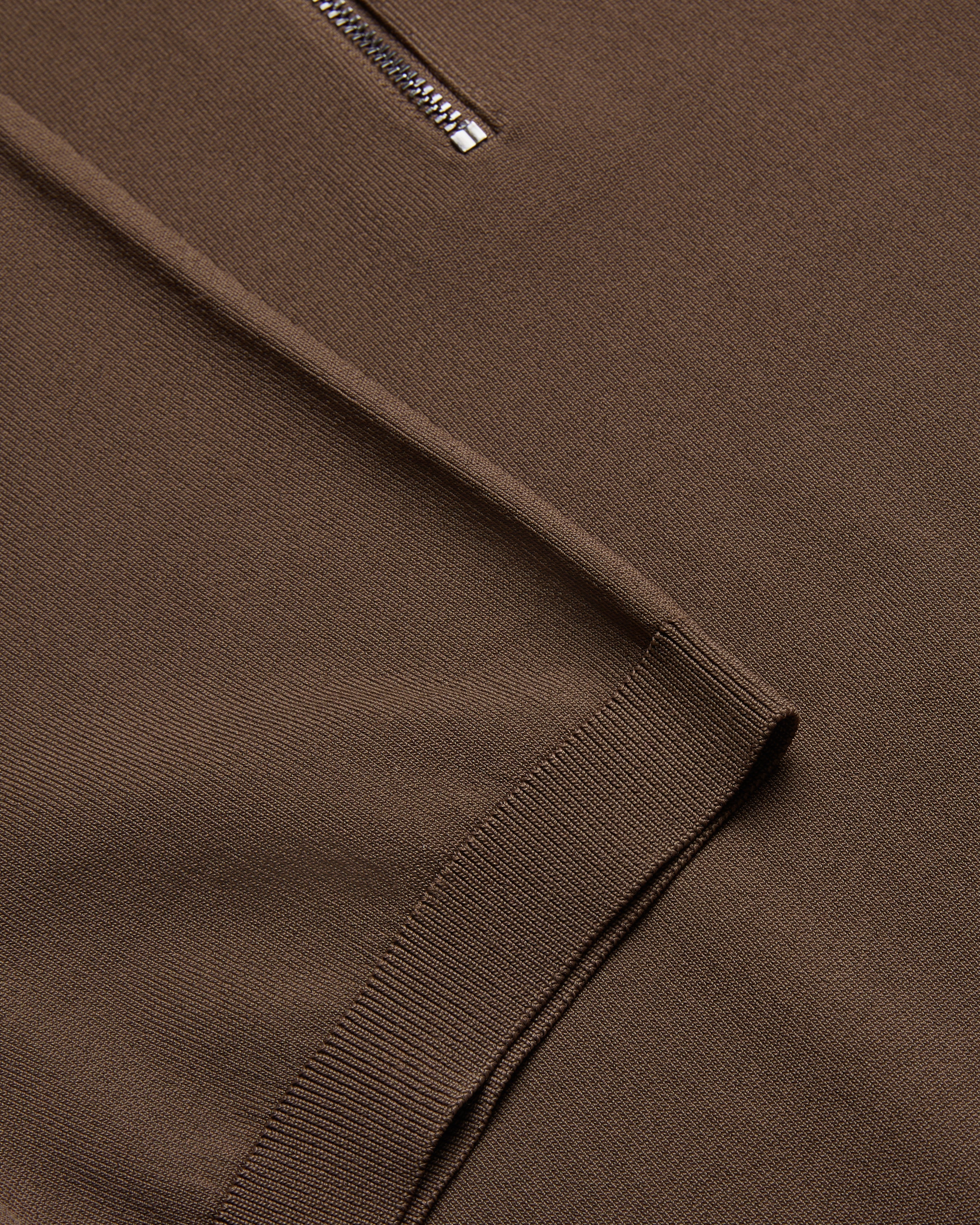 Daldin Short Sleeve Rayon Zip Polo Shirt Dk-Brown