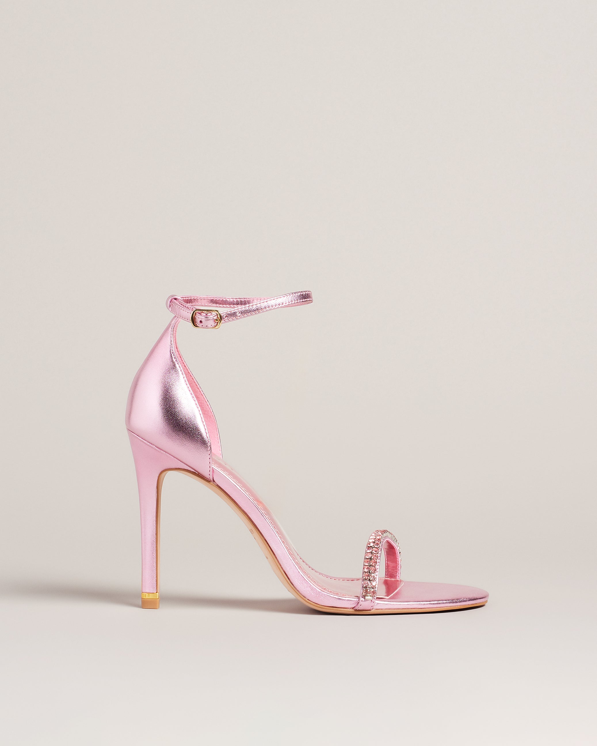 Helenni Crystal Embellished Heeled Sandals Shoes Pl-Pink