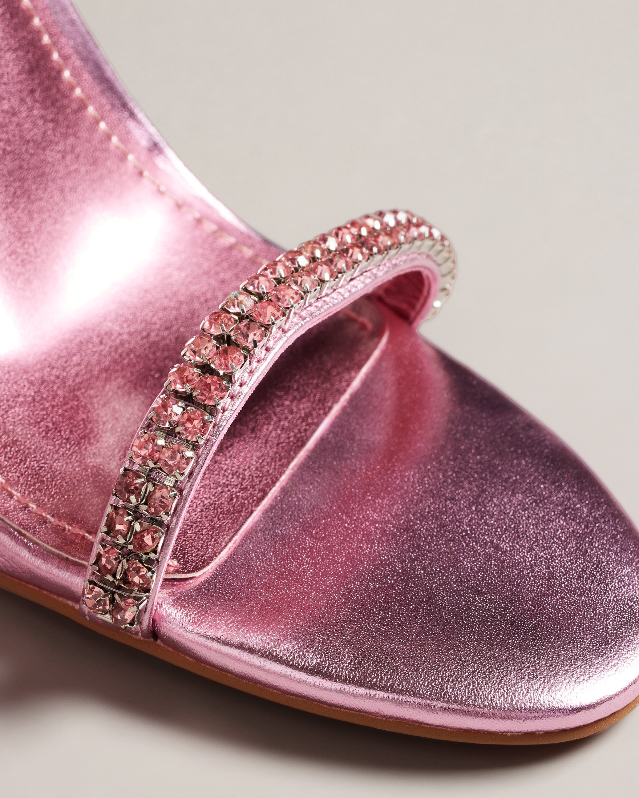 Helenni Crystal Embellished Heeled Sandals Shoes Pl-Pink
