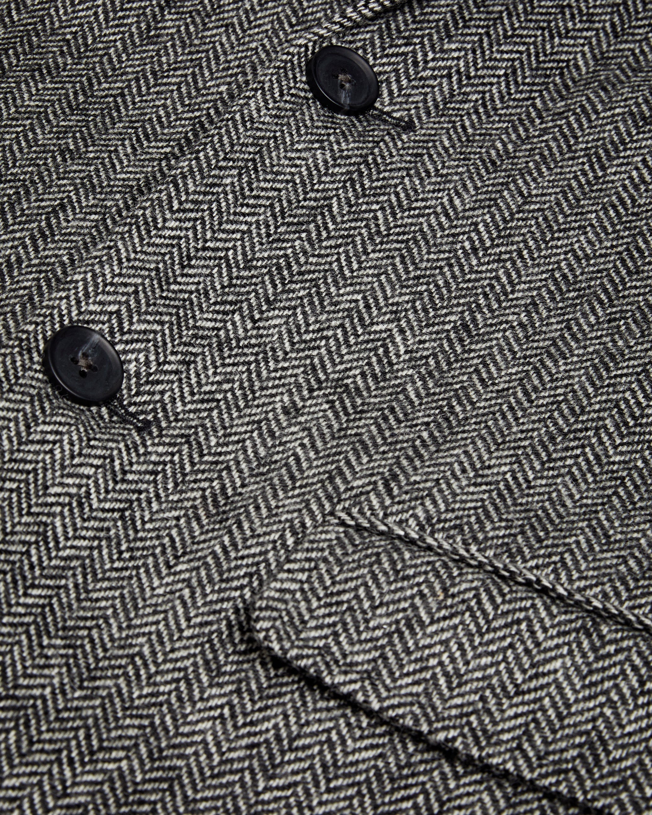 Raywood Wool Herringbone Peak Lapel  Coat