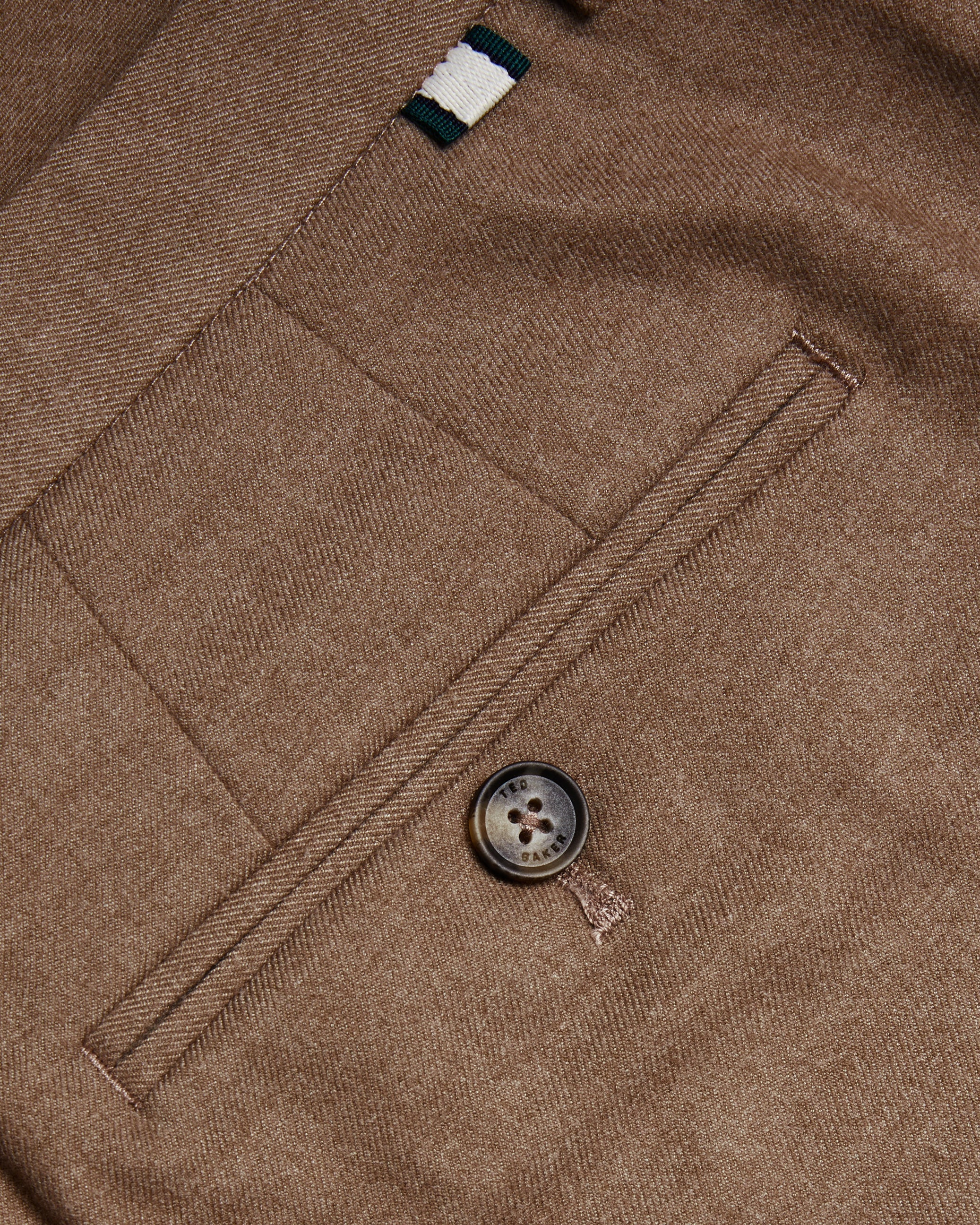 Ngolo Slim Fit Flannel Trousers Taupe