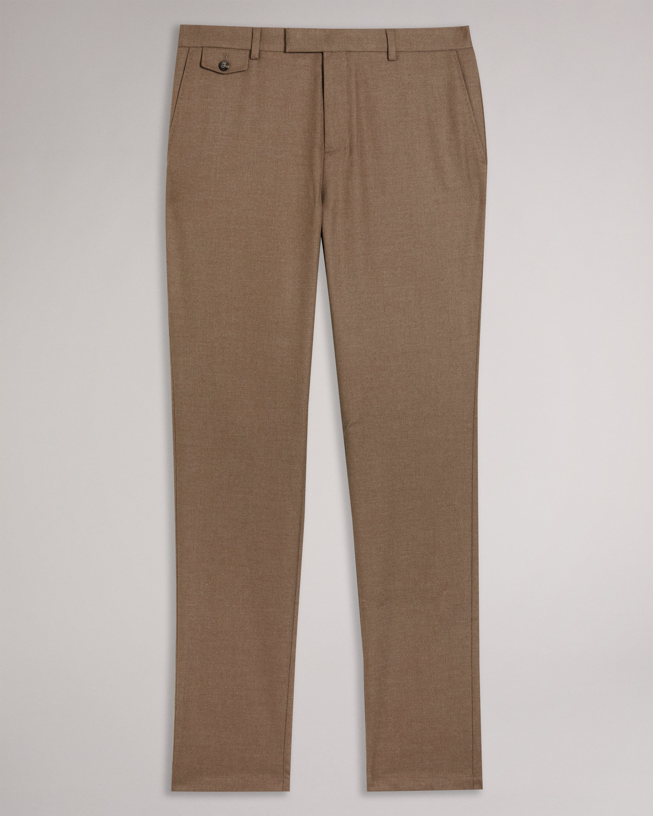 Ngolo Slim Fit Flannel Trousers Taupe