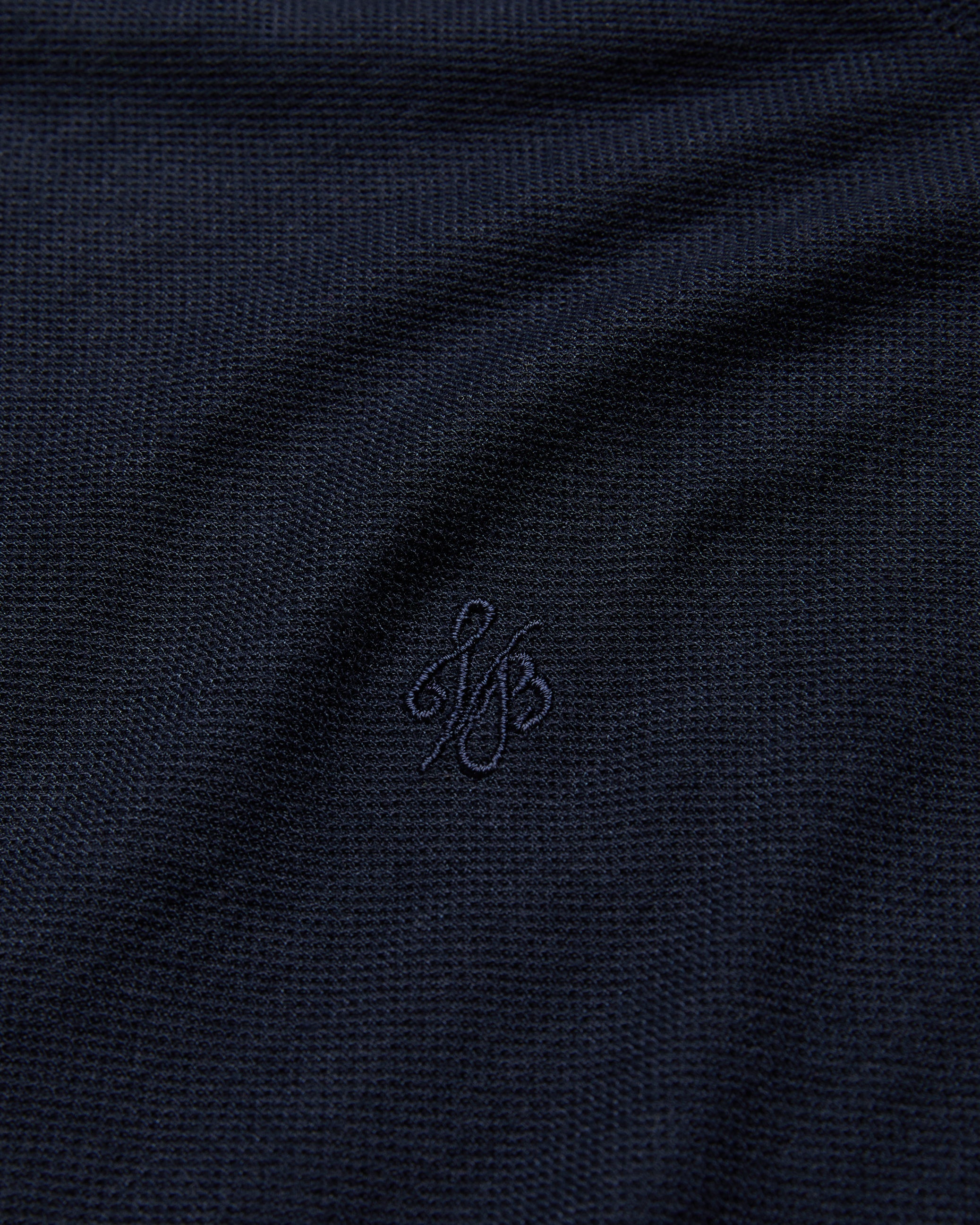 Maste Long Sleeve Open Collar Polo Shirt Navy