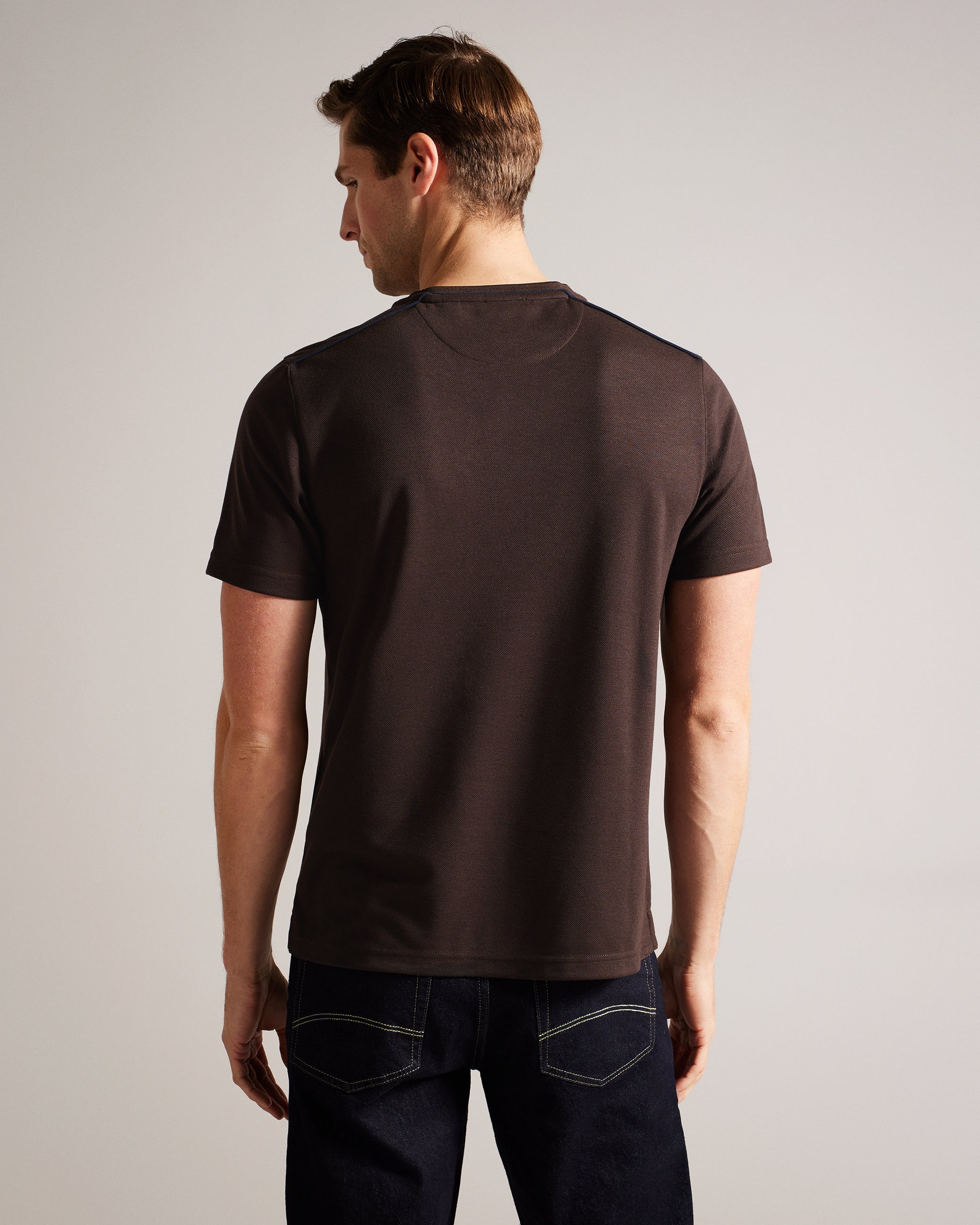 Grine Short Sleeve T-Shirt With Suedette Trim