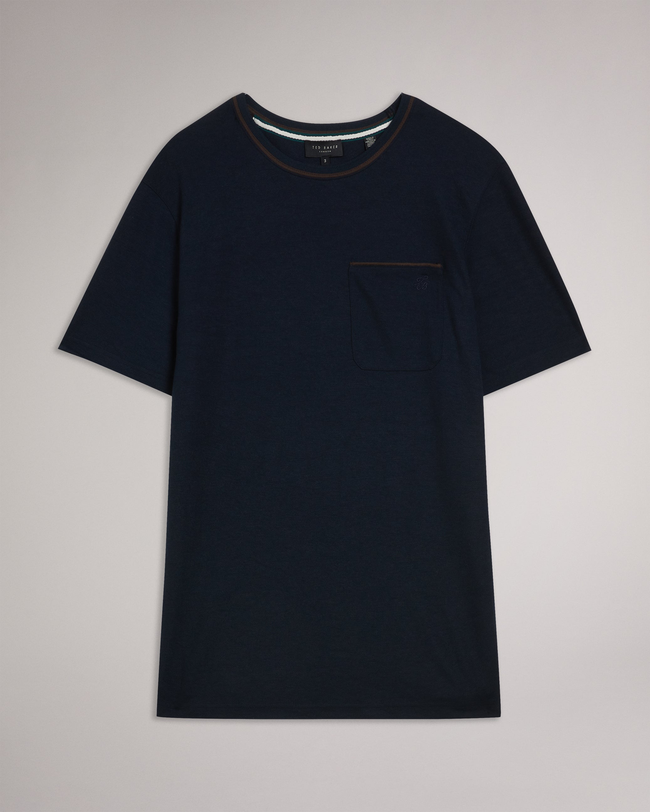 Grine Short Sleeve T-Shirt With Suedette Trim