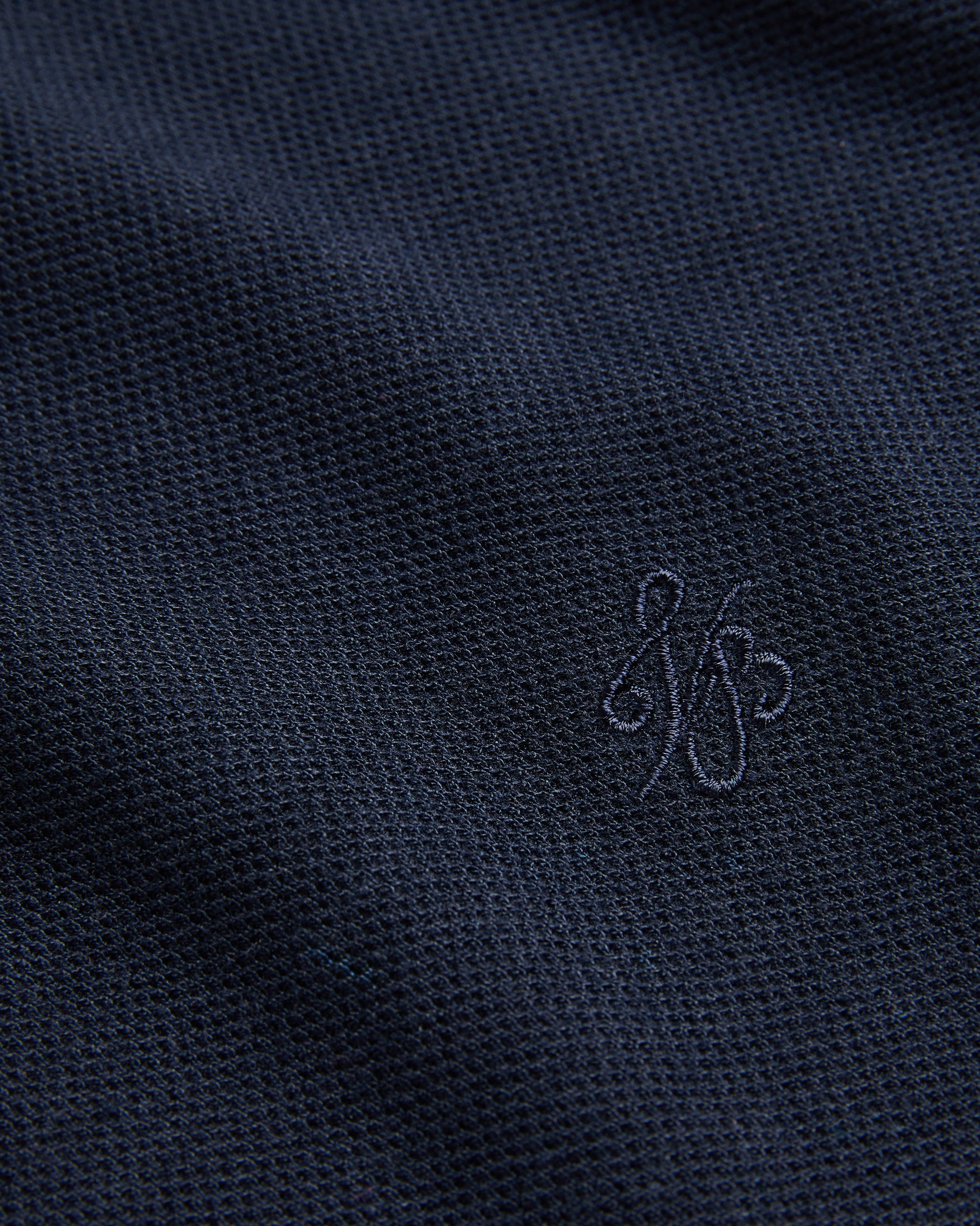 Aroue Short Sleeve Polo Shirt With Suedette Trim Navy