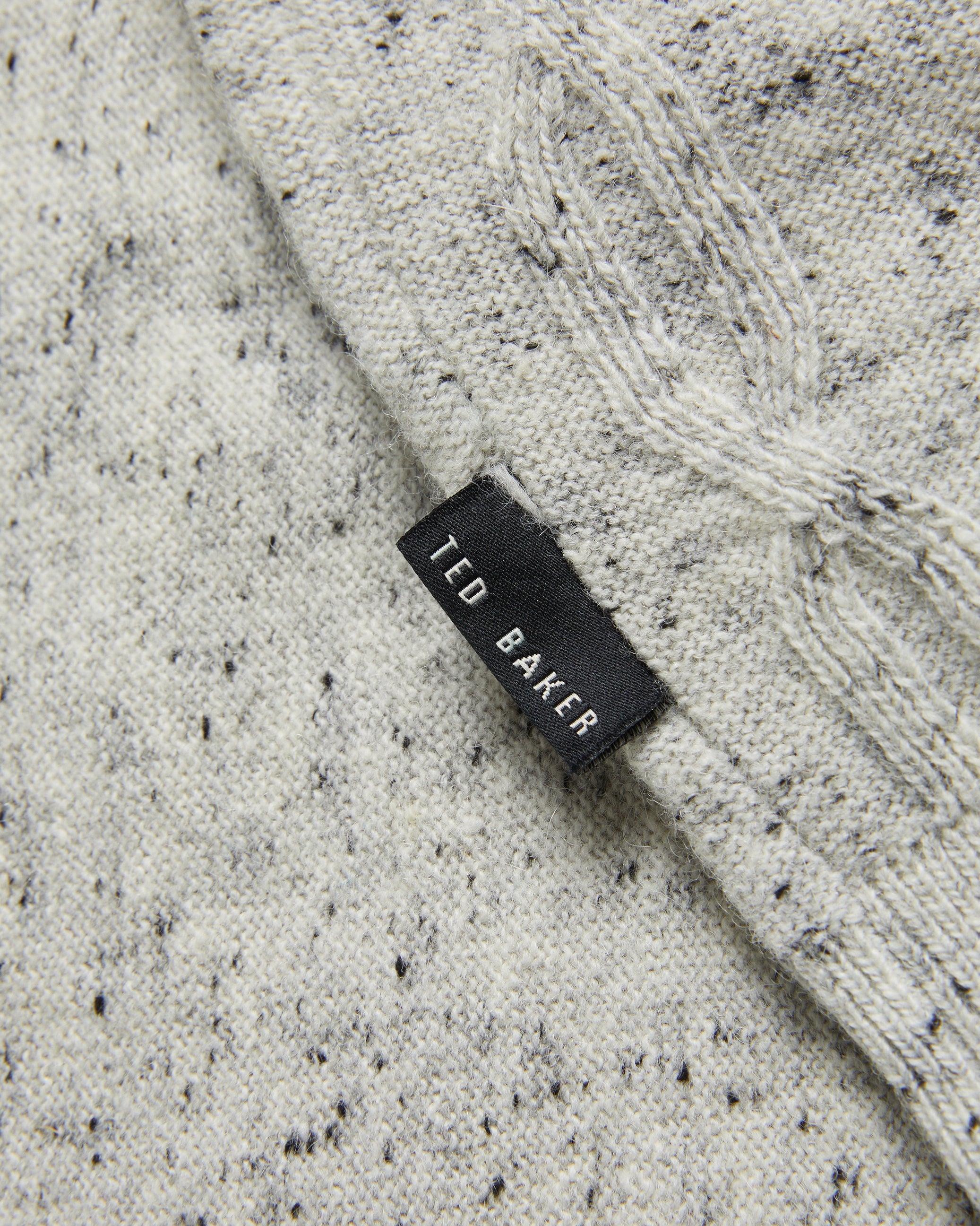 Ustee Marled Polo Shirt With Cable Knit