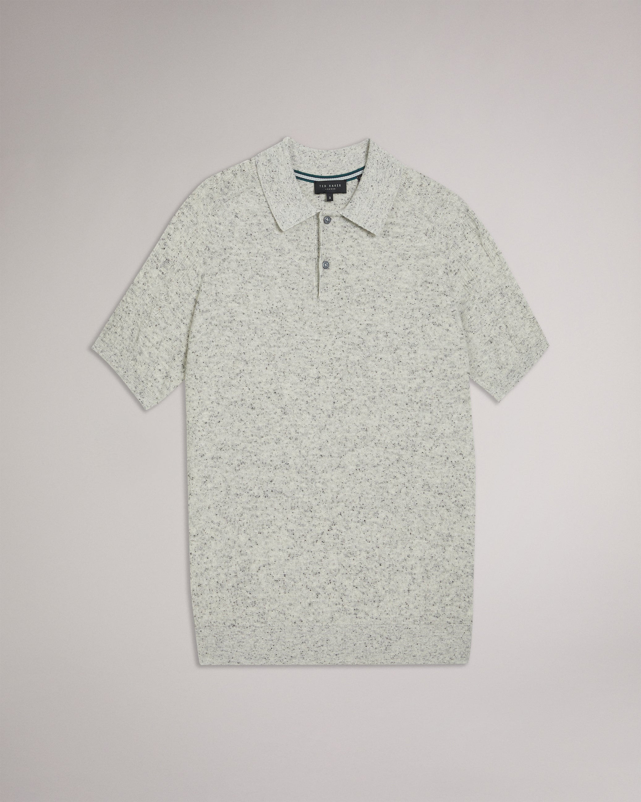 Ustee Marled Polo Shirt With Cable Knit